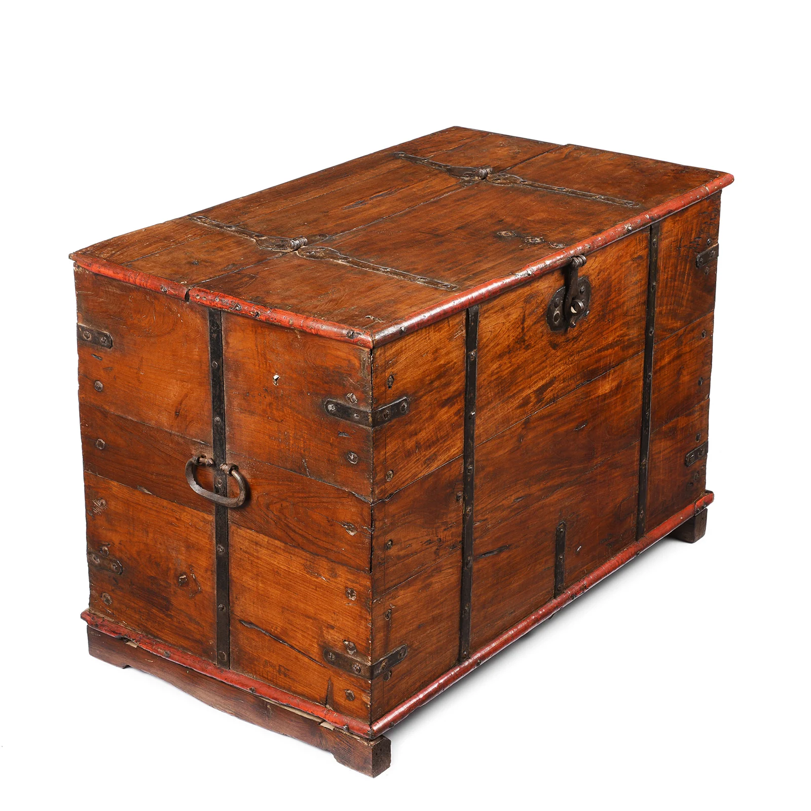Iron Bound Teak Chest From Gujarat - 19th Century - Image 3