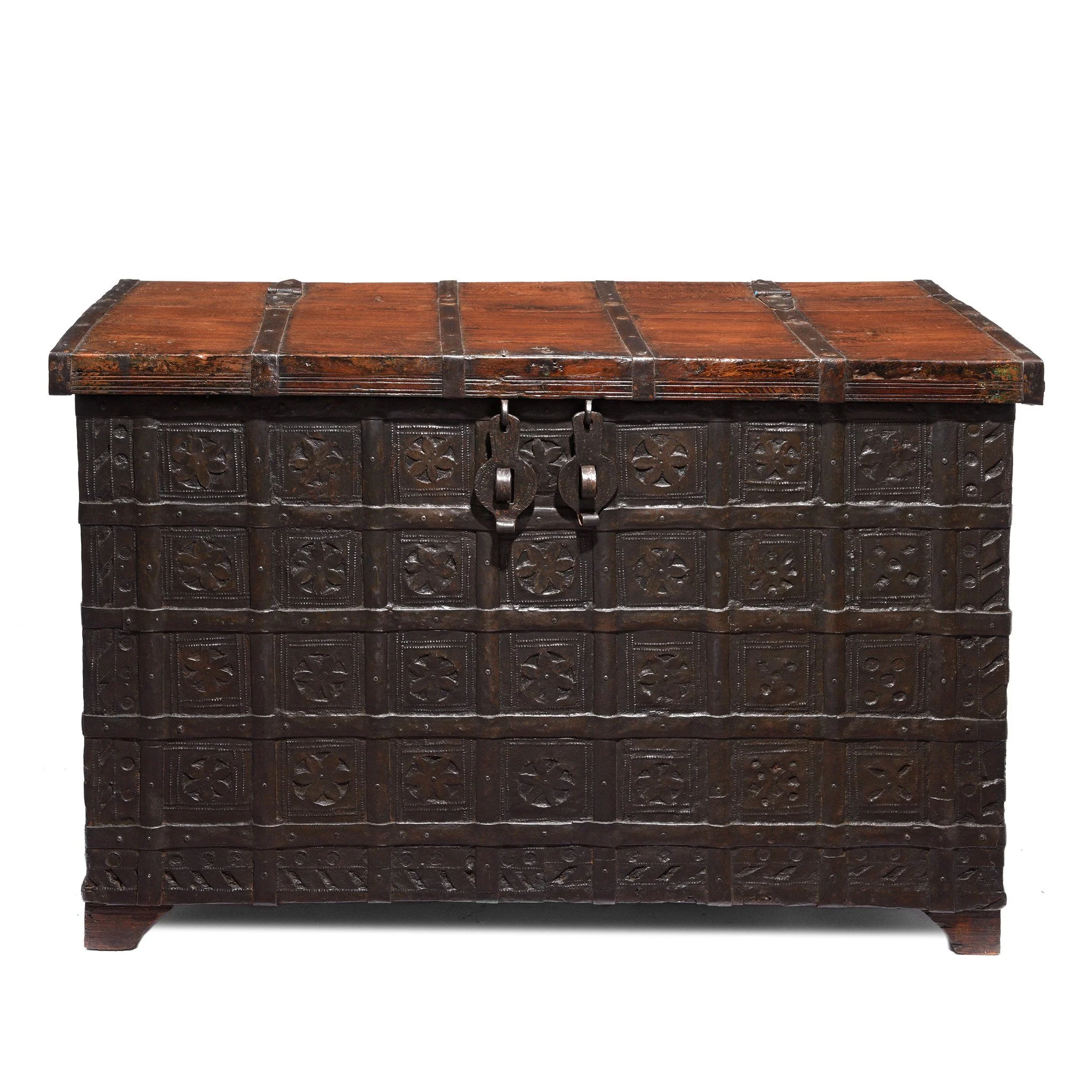 Iron Bound Teak Chest - 19thC - From Gujarat