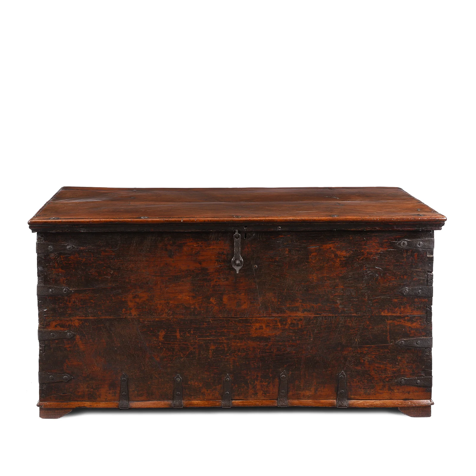 Iron Bound Teak Chest From Gujarat - 19th Century
