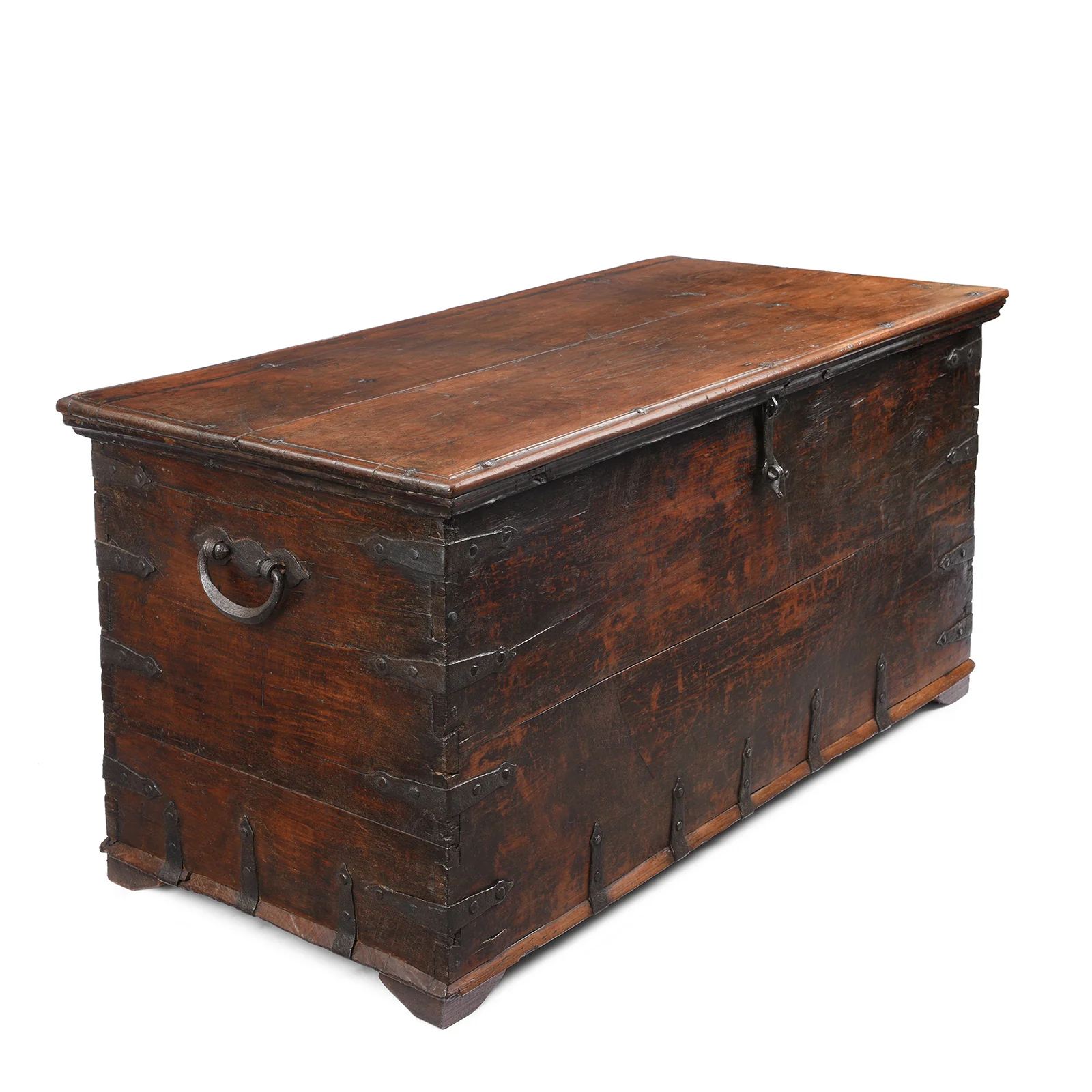 Iron Bound Teak Chest From Gujarat - 19th Century - Image 3