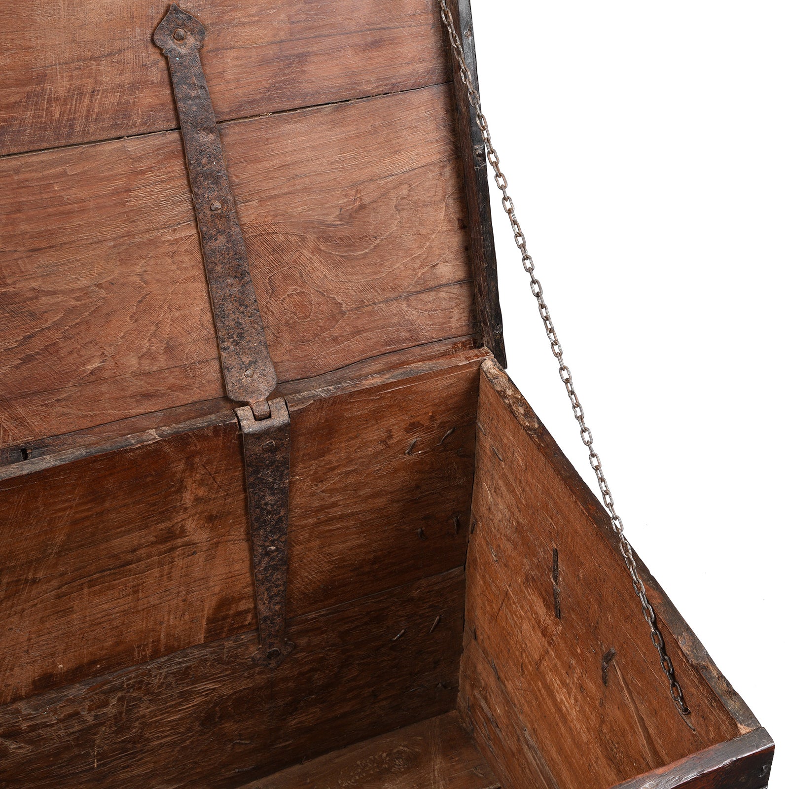 Iron Bound Teak Chest From Gujarat - 19th Century - Image 7