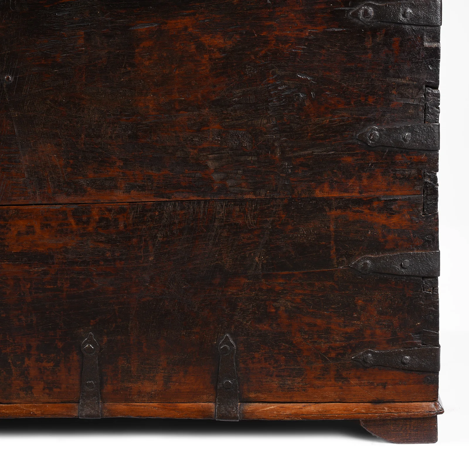 Iron Bound Teak Chest From Gujarat - 19th Century - Image 9