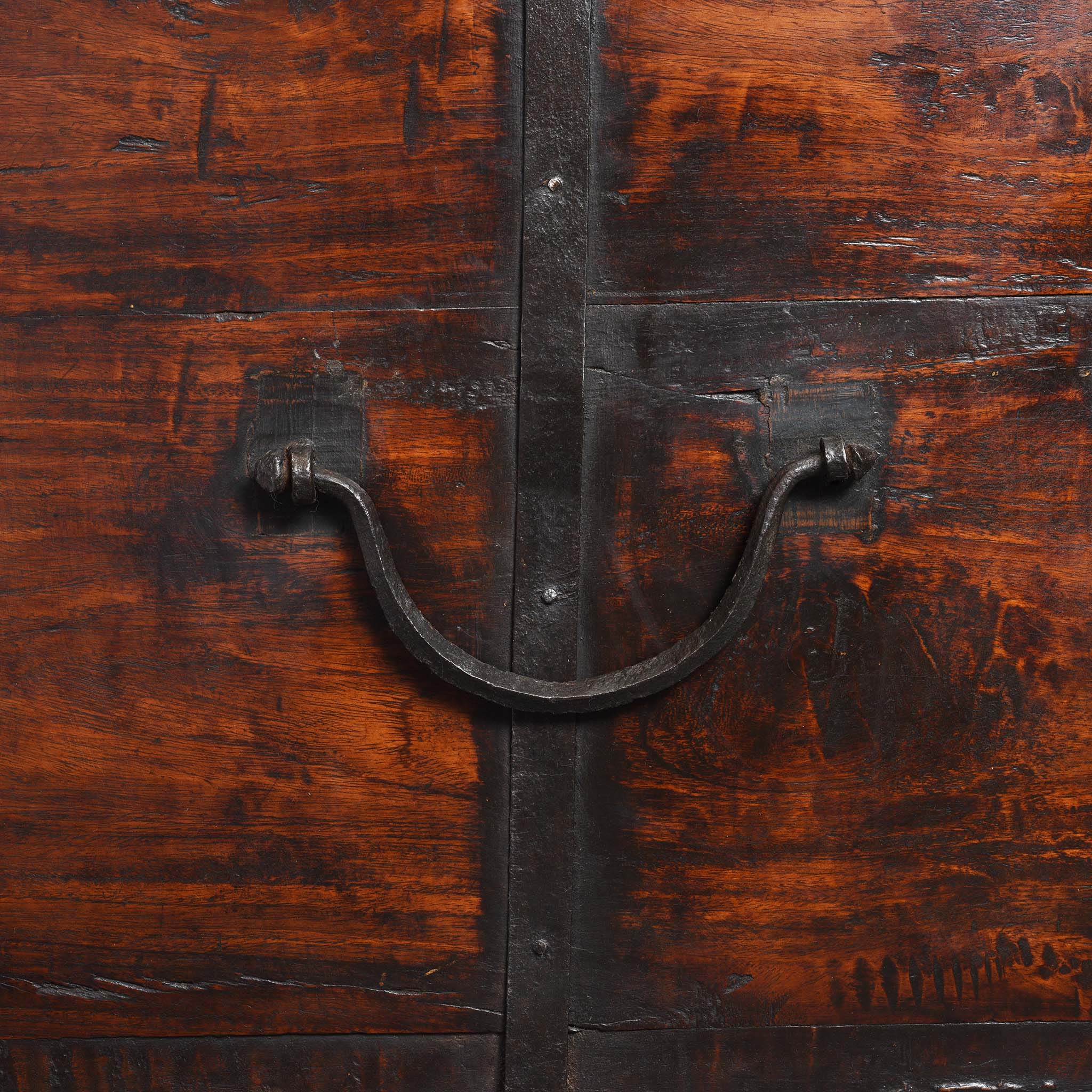 Iron Bound Teak Chest From Gujarat - 19thC - Image 12