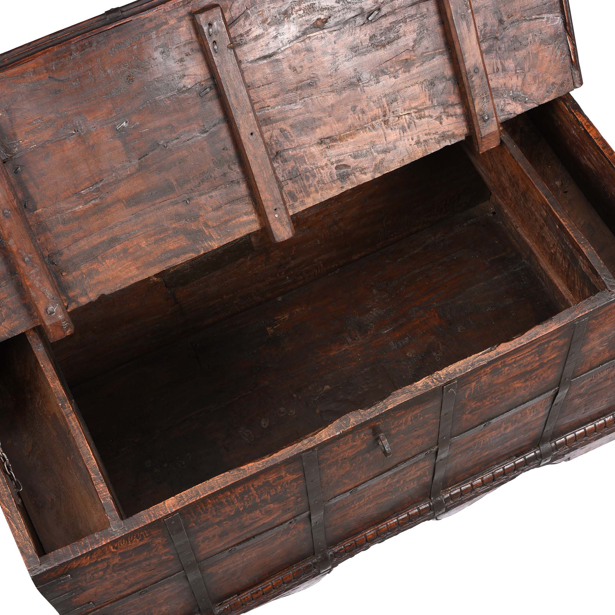 Iron Bound Teak Chest From Gujarat - 19thC - Image 5