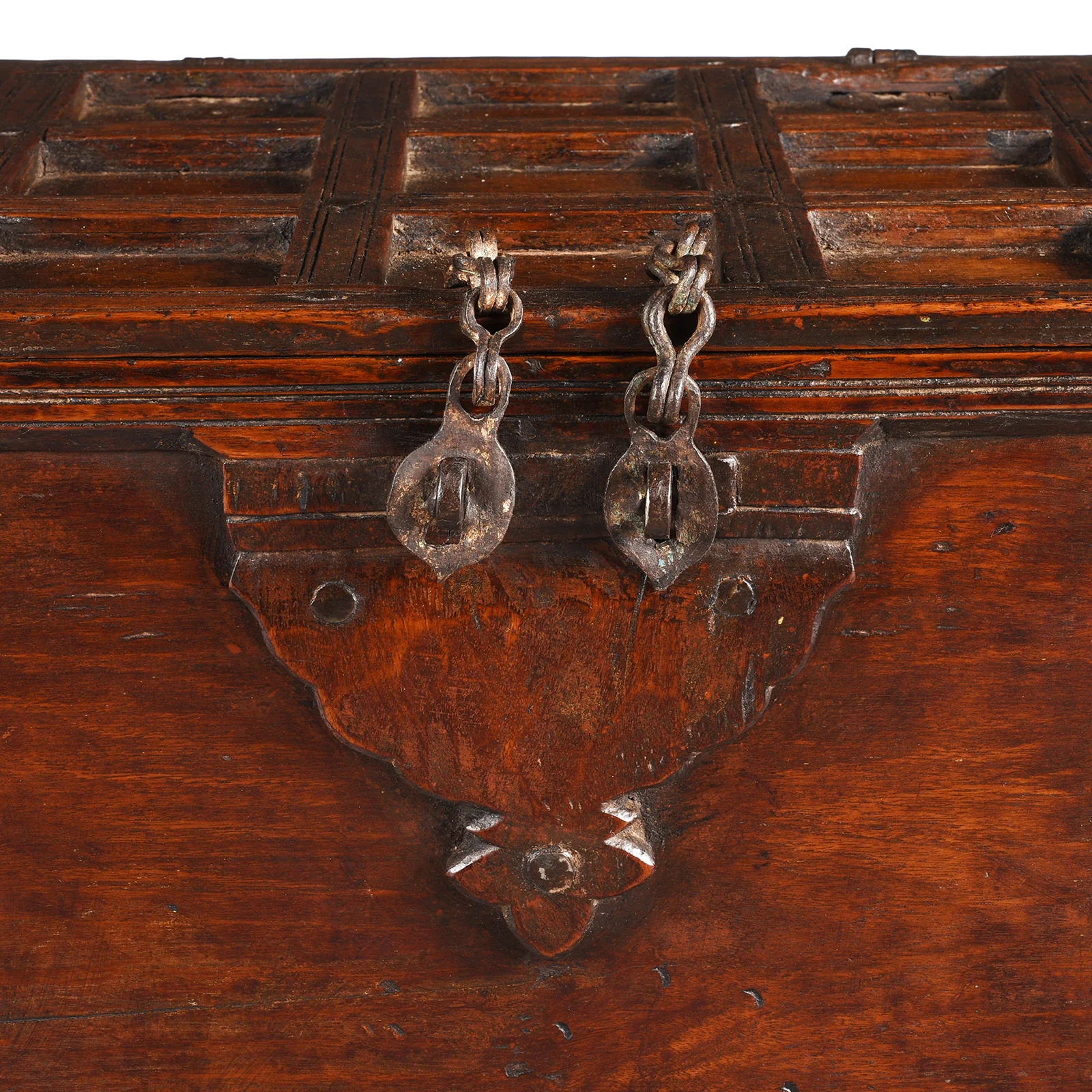 Iron Bound Teak Chest From Gujarat - 19th Century - Image 2