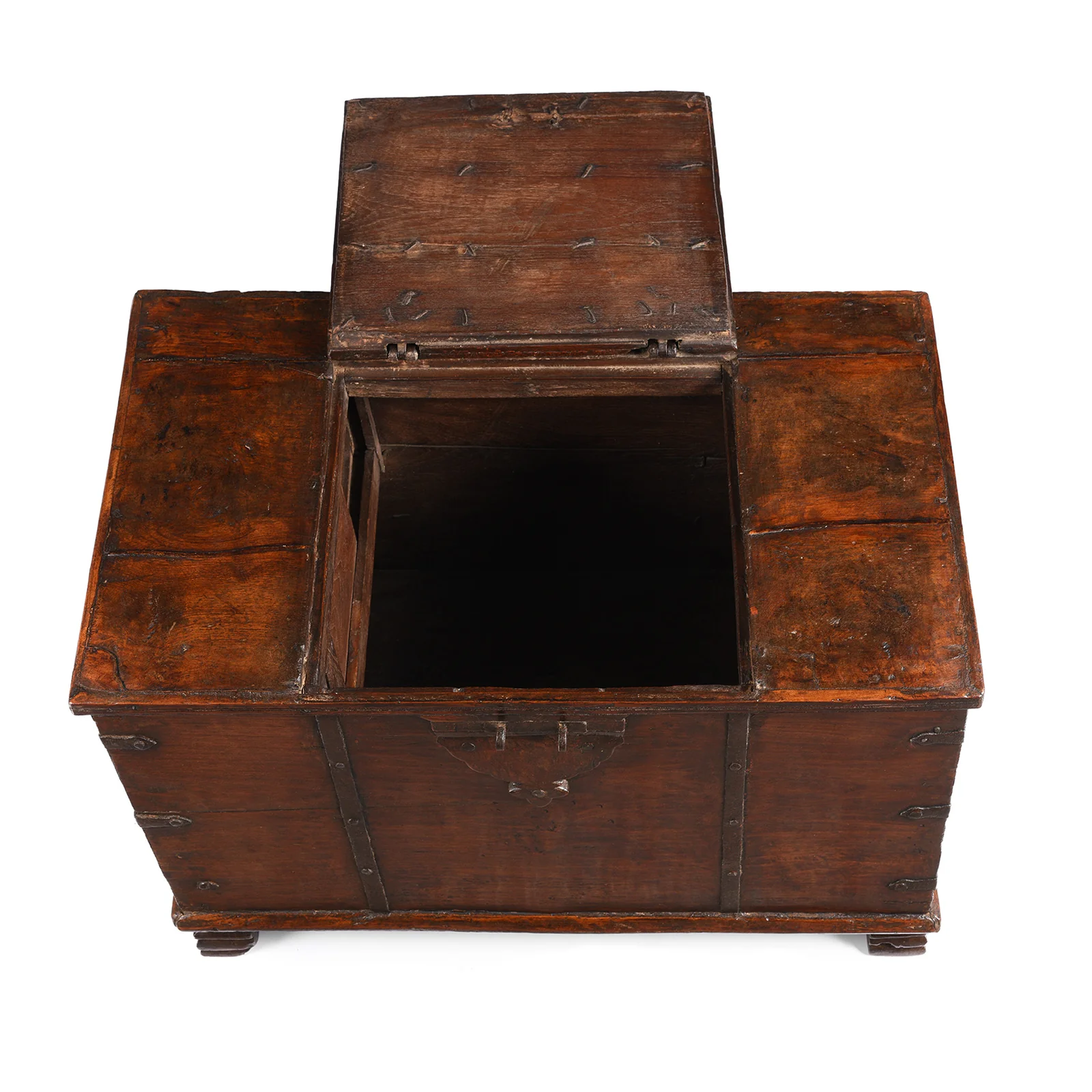 Iron Bound Teak Chest From Gujarat - 19th Century - Image 4