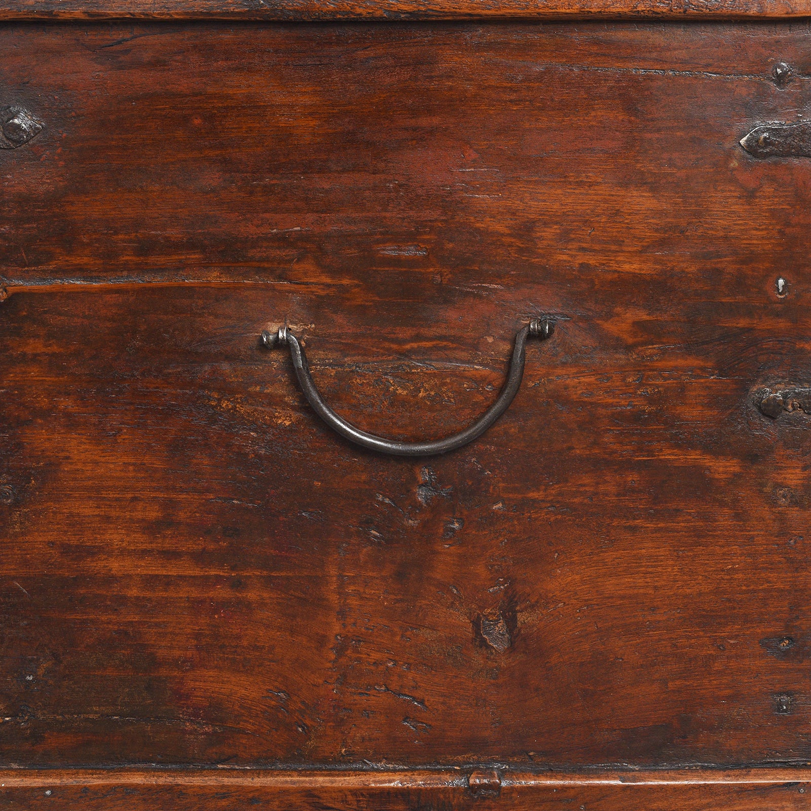 Iron Bound Teak Chest From Gujarat - 19th Century - Image 7