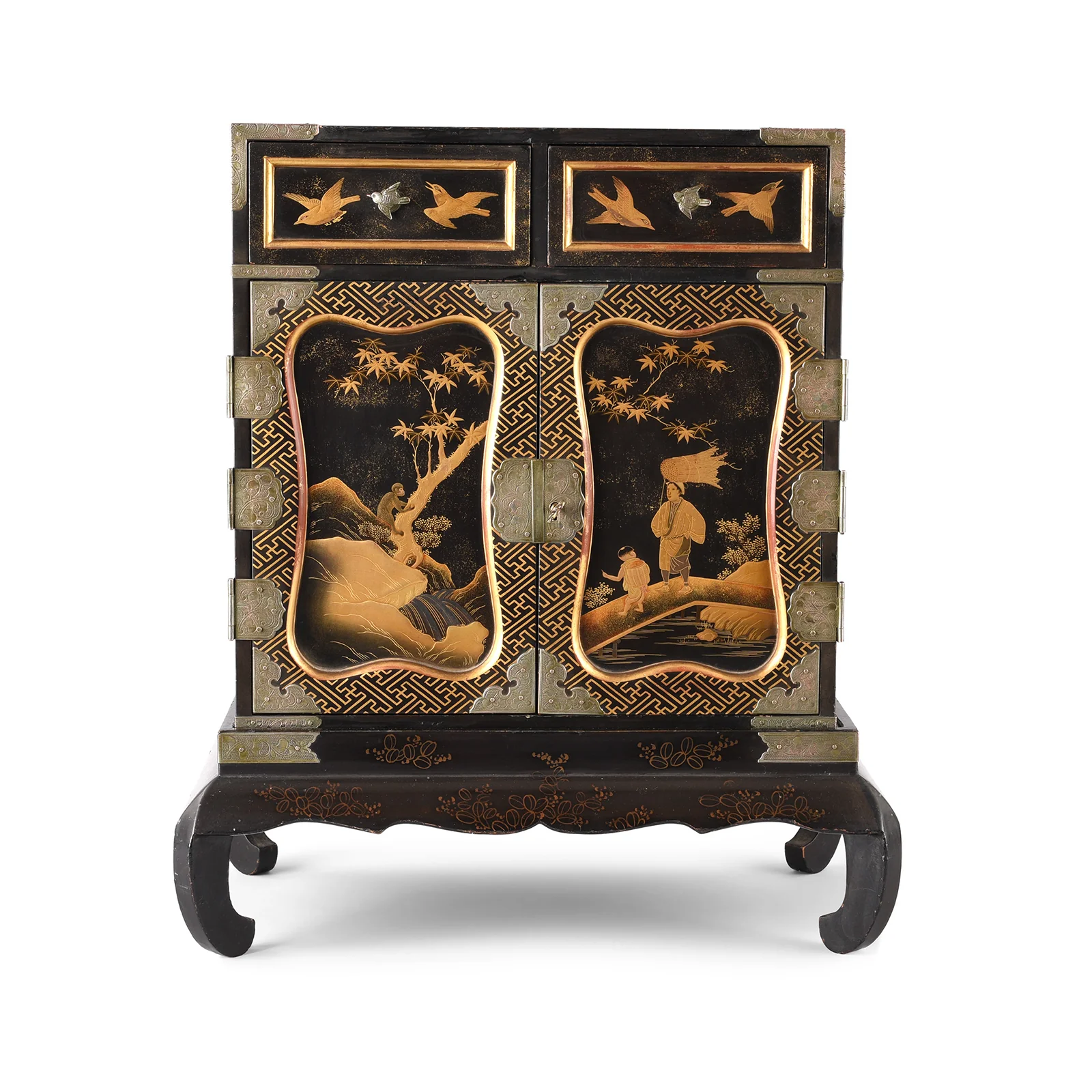 Japanese Gilt Lacquer Kodansu Jewellery Cabinet - Meiji Period