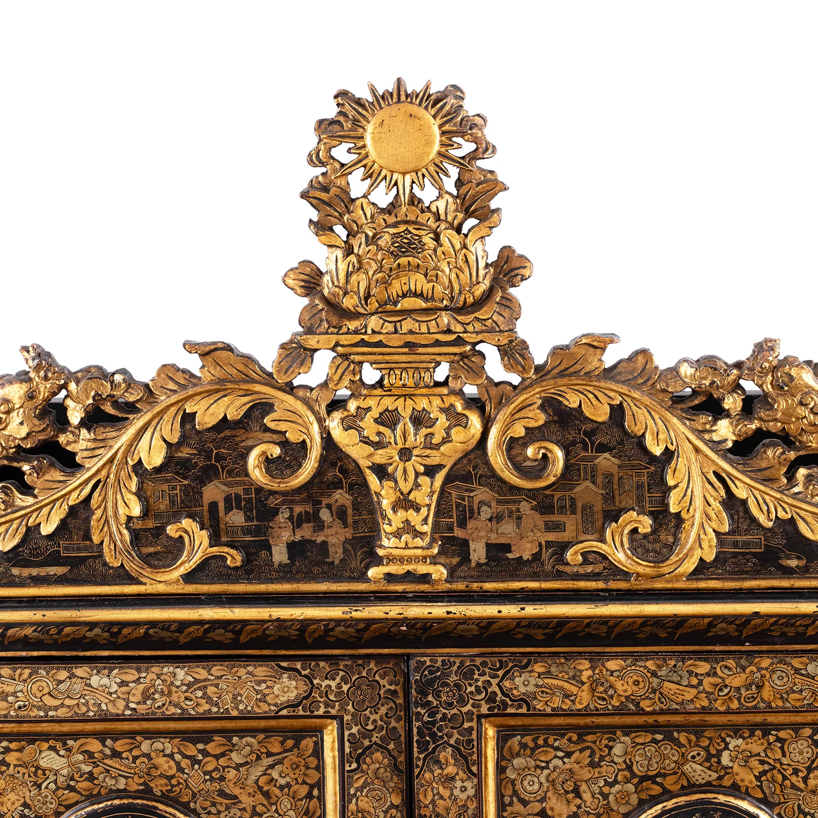 Lacquered Canton Export Bonheur De Jour Cabinet - Ca 1830 - Image 11