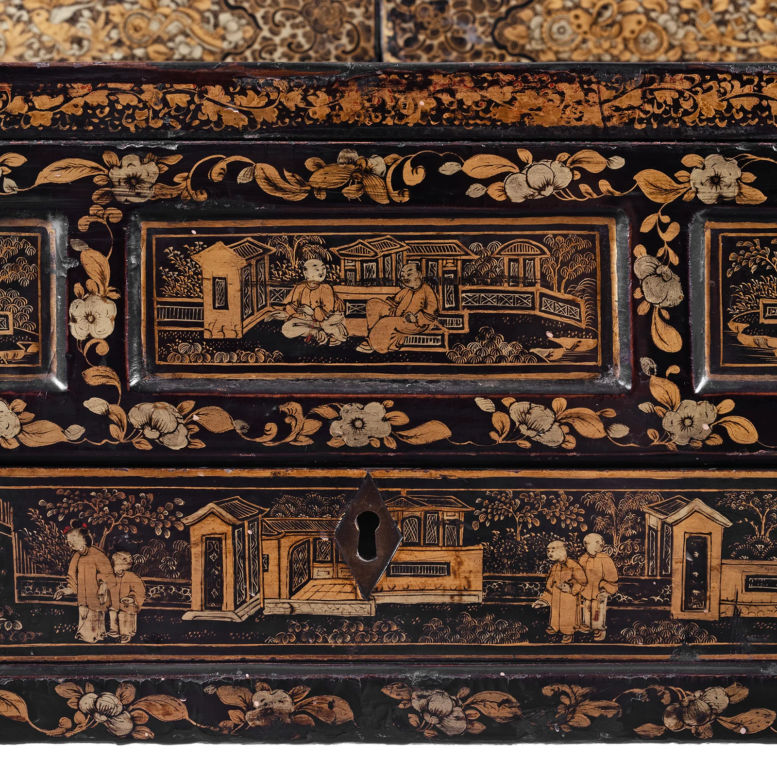 Lacquered Canton Export Bonheur De Jour Cabinet - Ca 1830 - Image 13