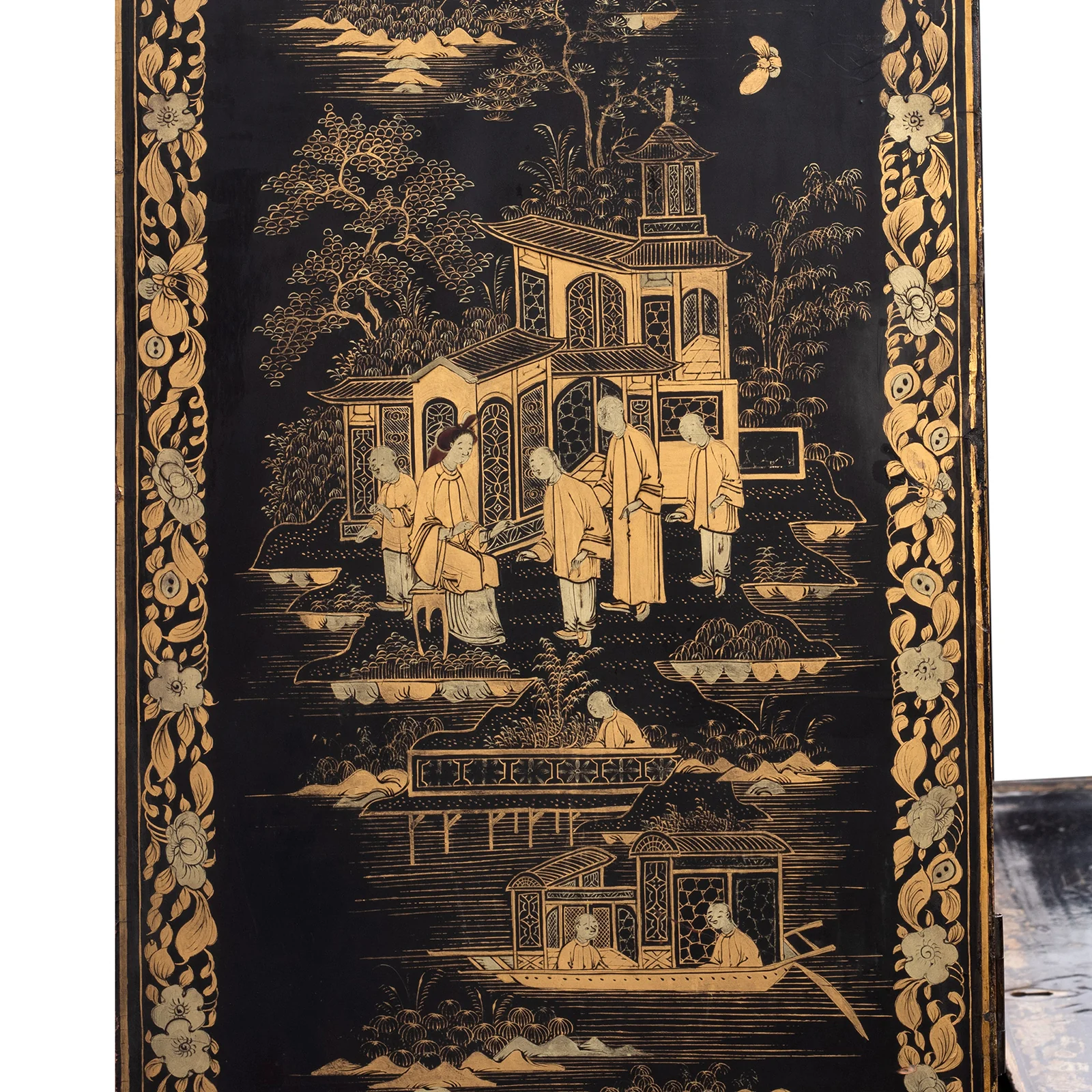 Lacquered Canton Export Bonheur De Jour Cabinet - Ca 1830 - Image 22