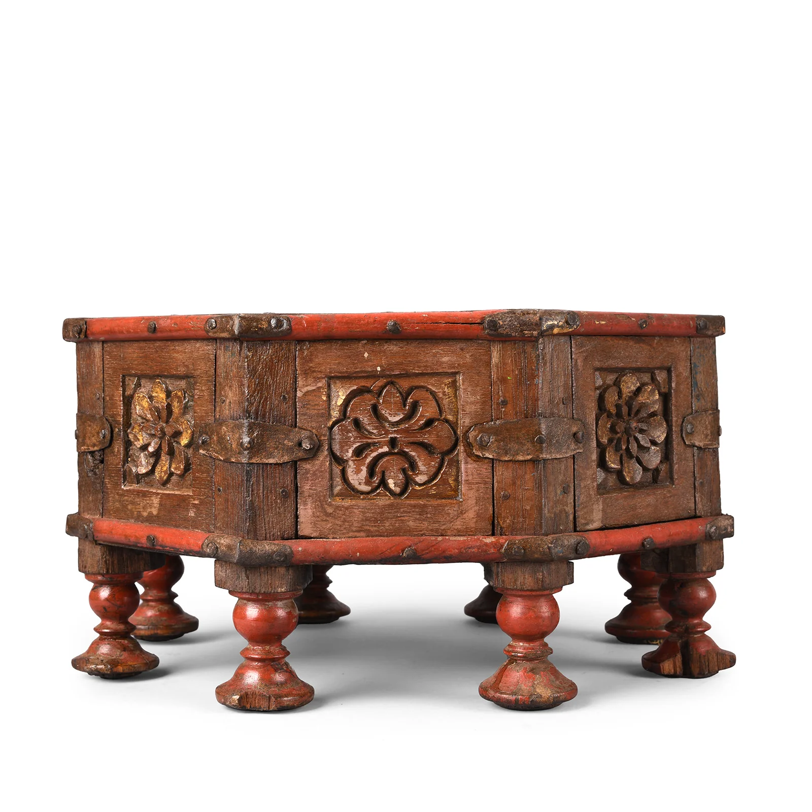 Small Octagonal Bajot Low Table From Gujarat - 19th Century - Image 6