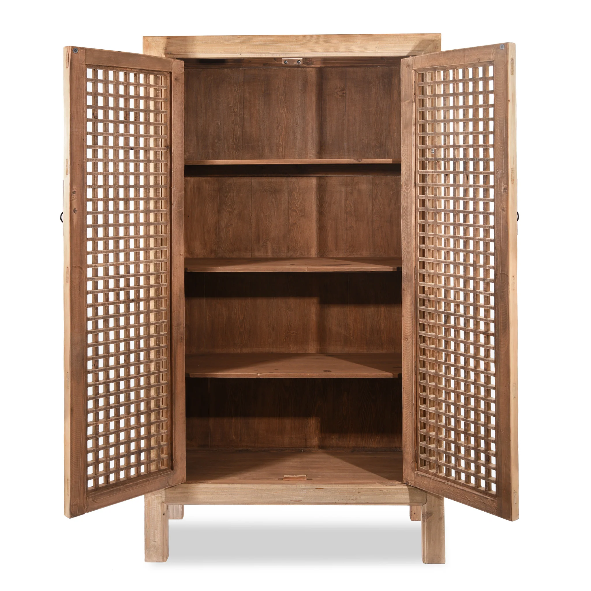 Lattice Noodle Cabinet Made From Reclaimed Wood - Image 2