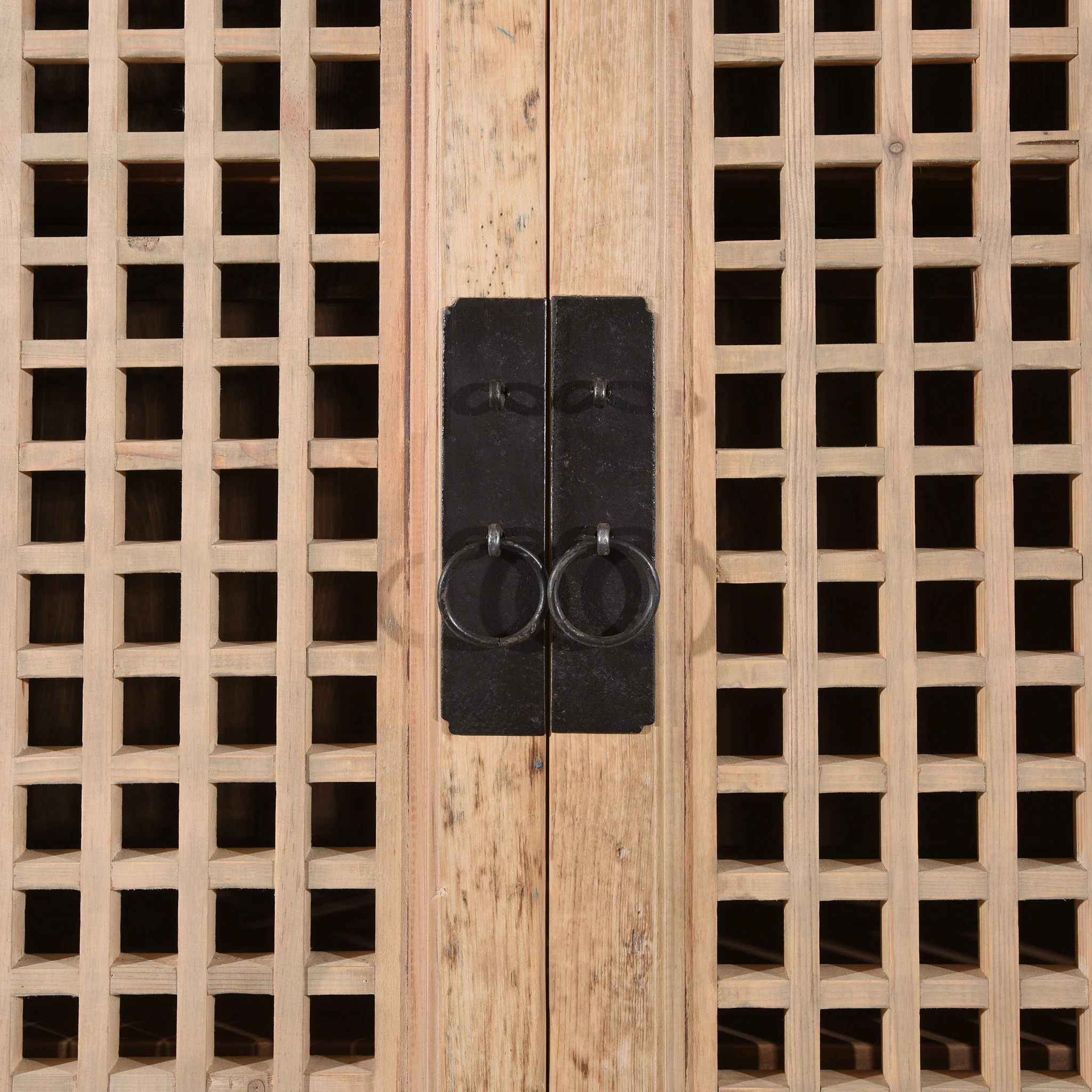 Lattice Noodle Cabinet Made From Reclaimed Wood - Image 4