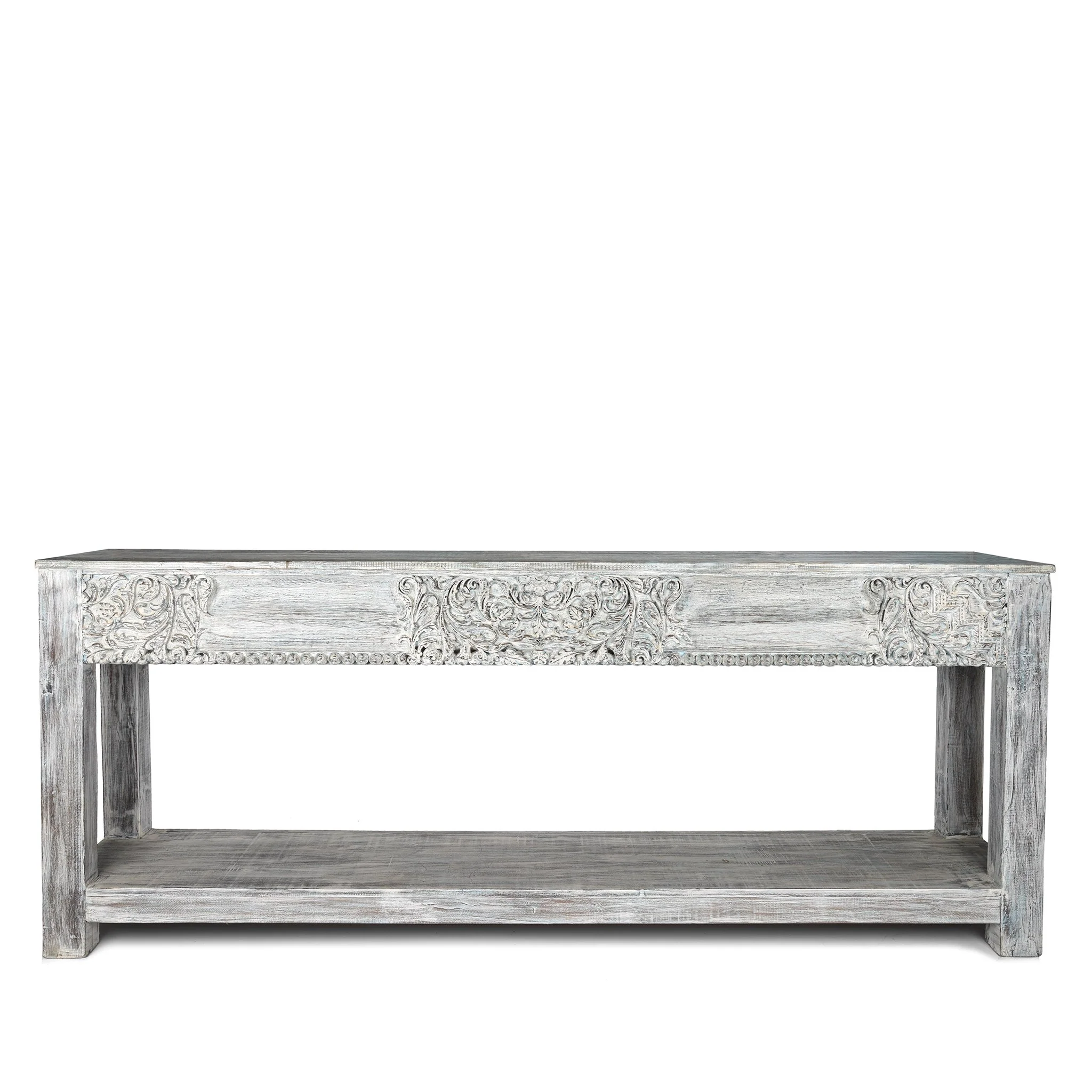Painted Indian Reclaimed Wood Console Table