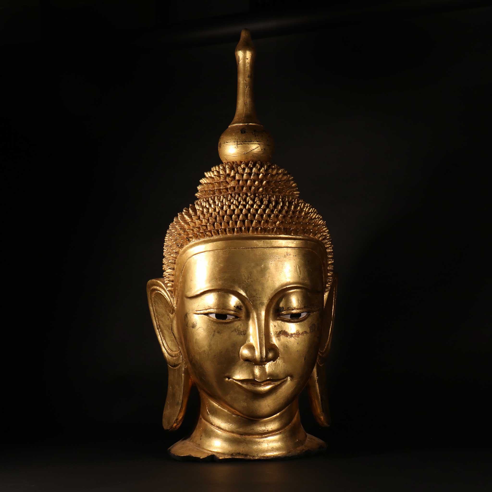 Burmese Gilded Buddha Head - Ca 50 yrs old - Image 4