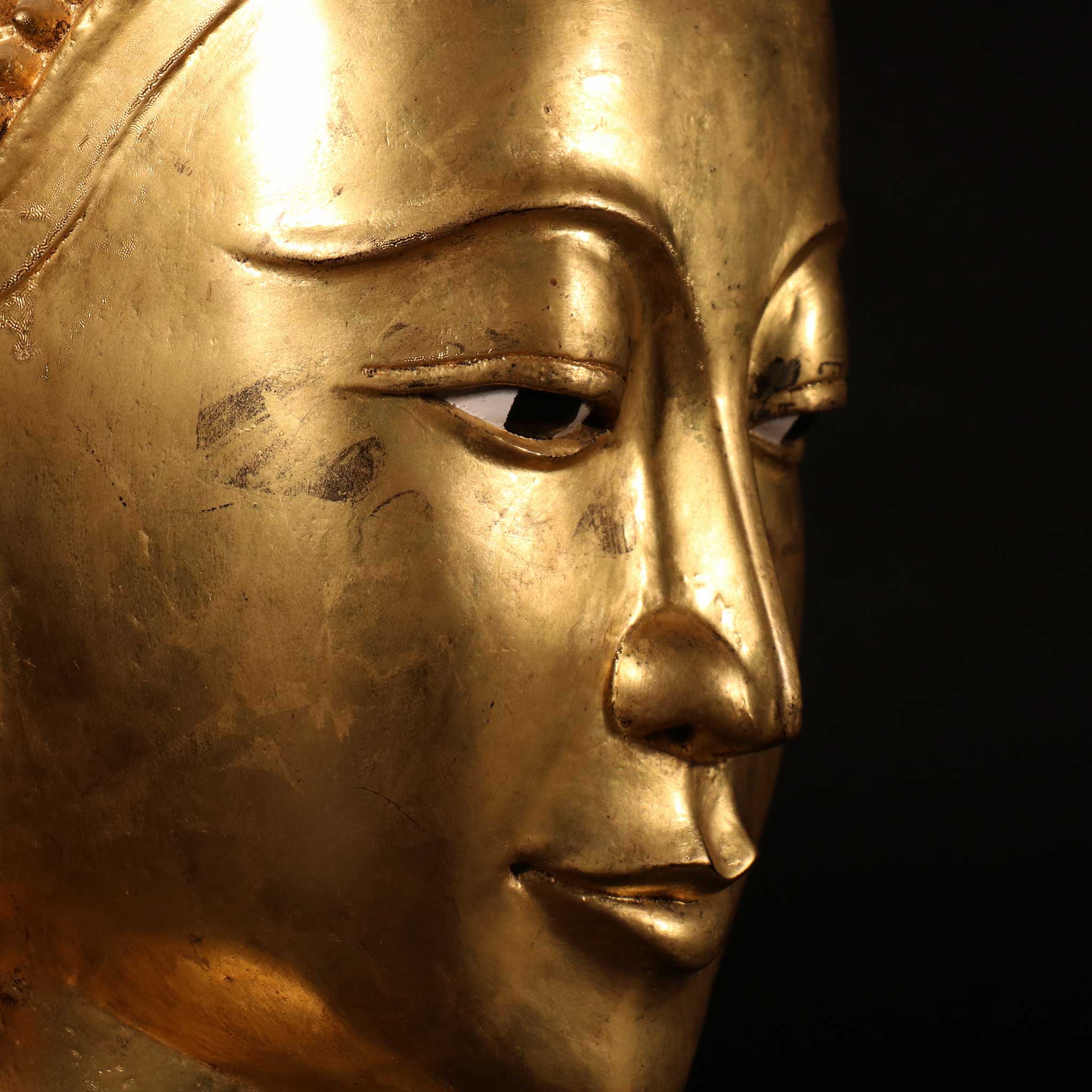 Burmese Gilded Buddha Head - Ca 50 yrs old - Image 7