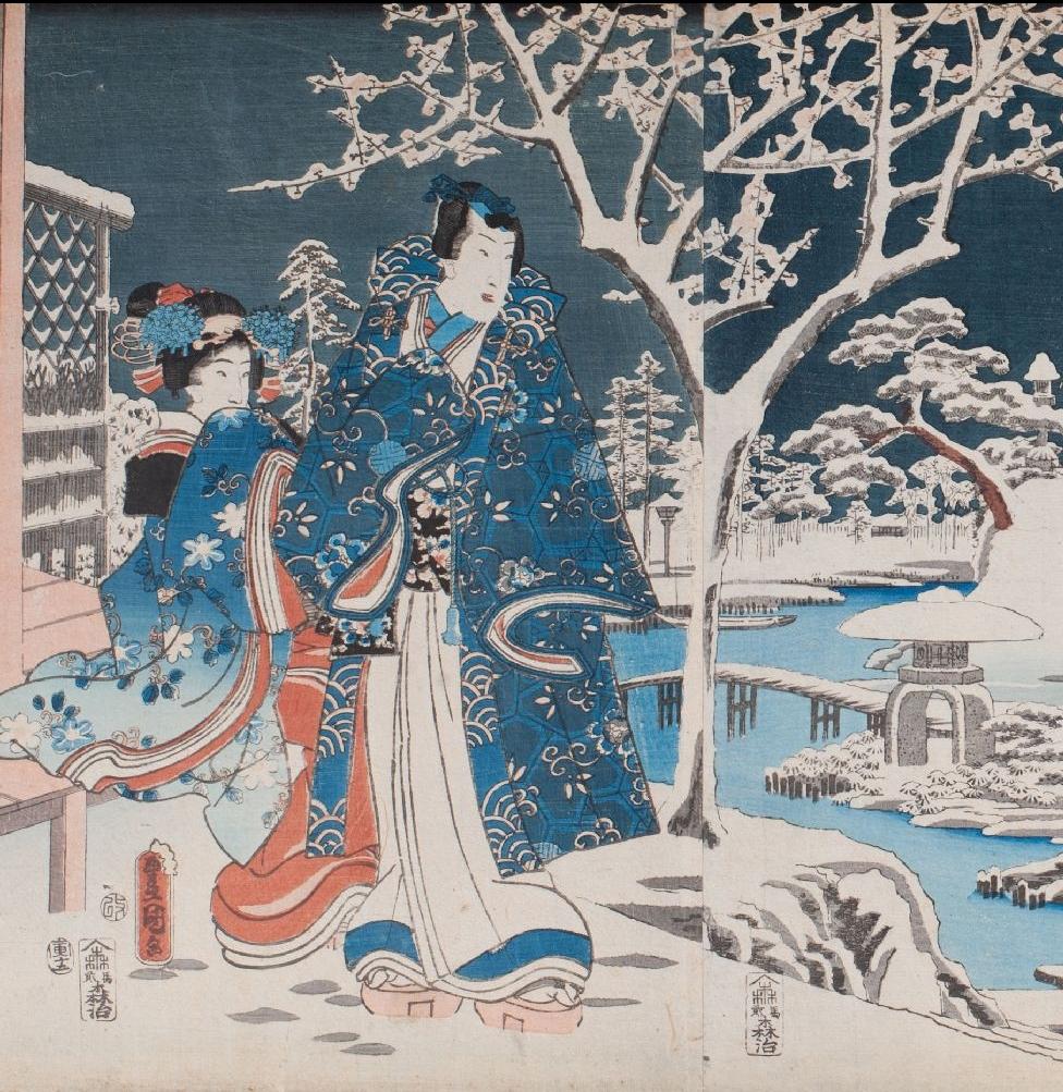 Japanese Triptych Woodblock Print - Early 20thC - Image 2