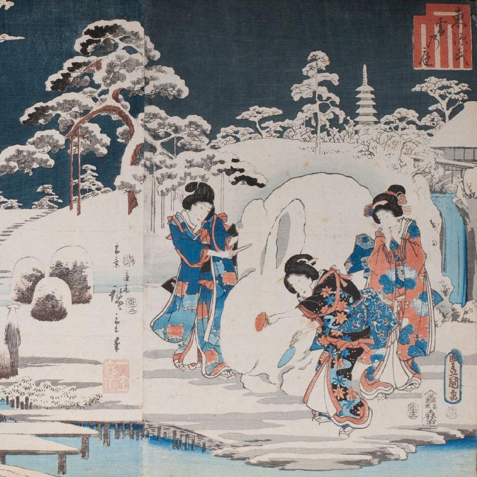 Japanese Triptych Woodblock Print - Early 20thC - Image 3