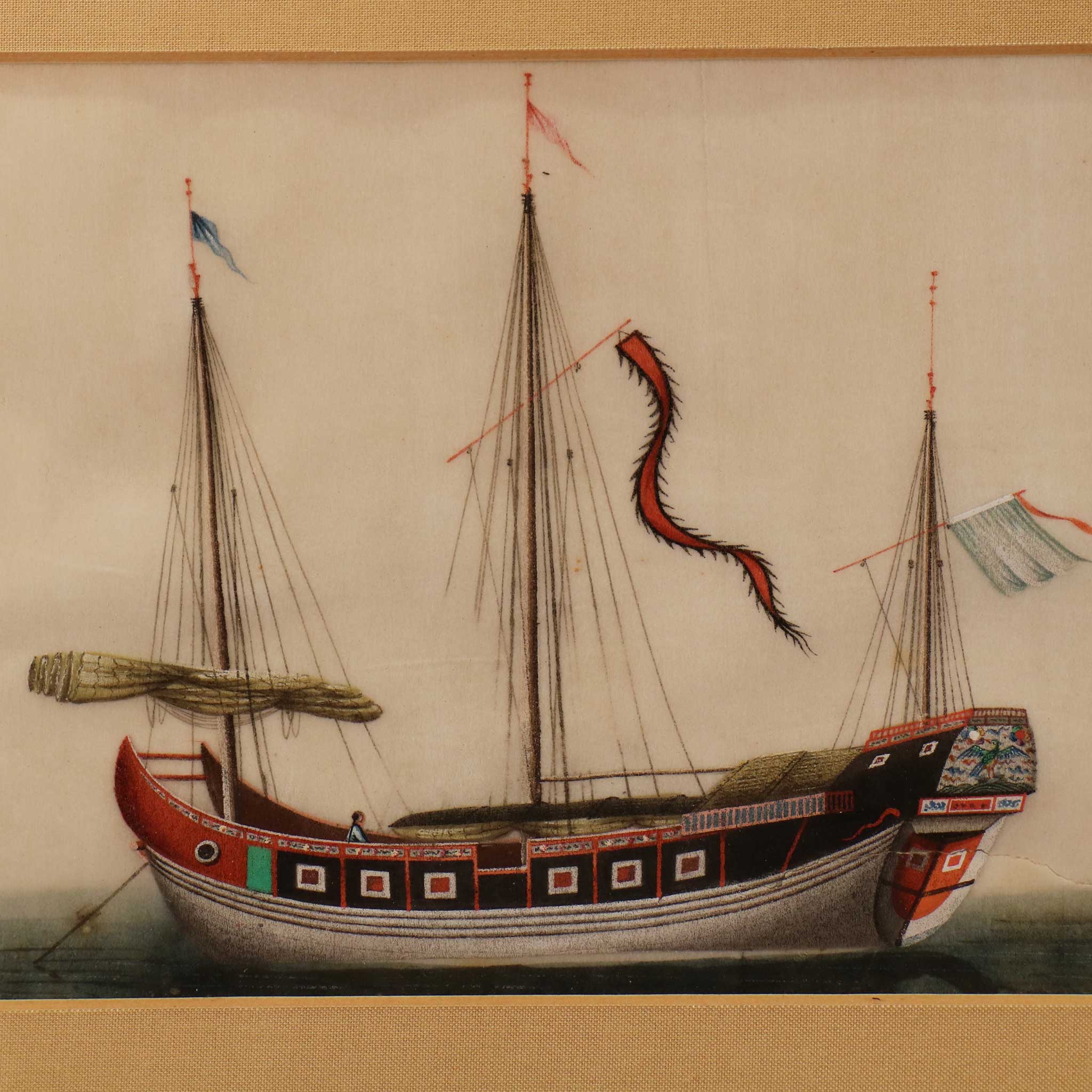Framed Chinese Watercolour - Late 19thC