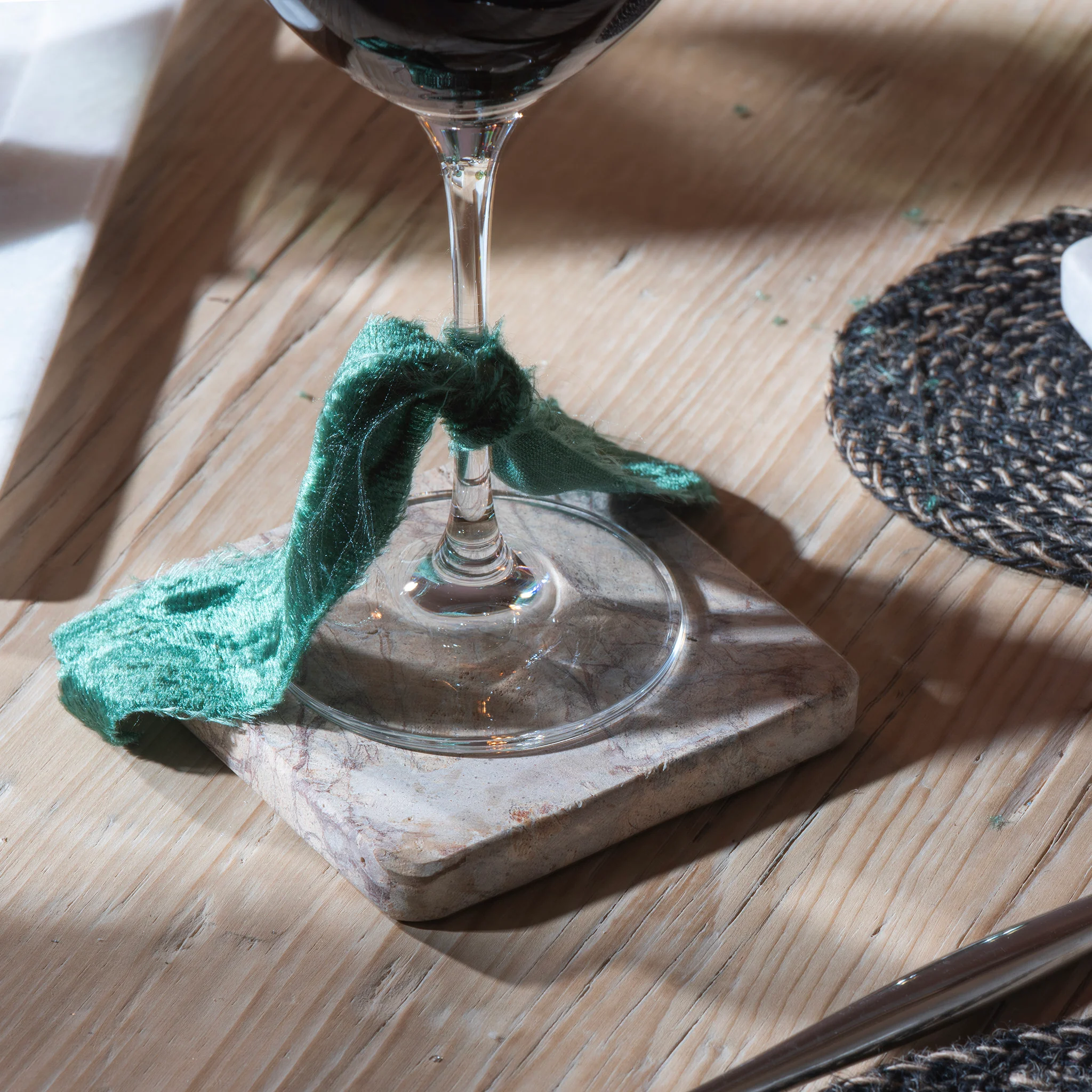 Set Of 4 Bidisar Marble Coasters From Rajasthan - Image 3