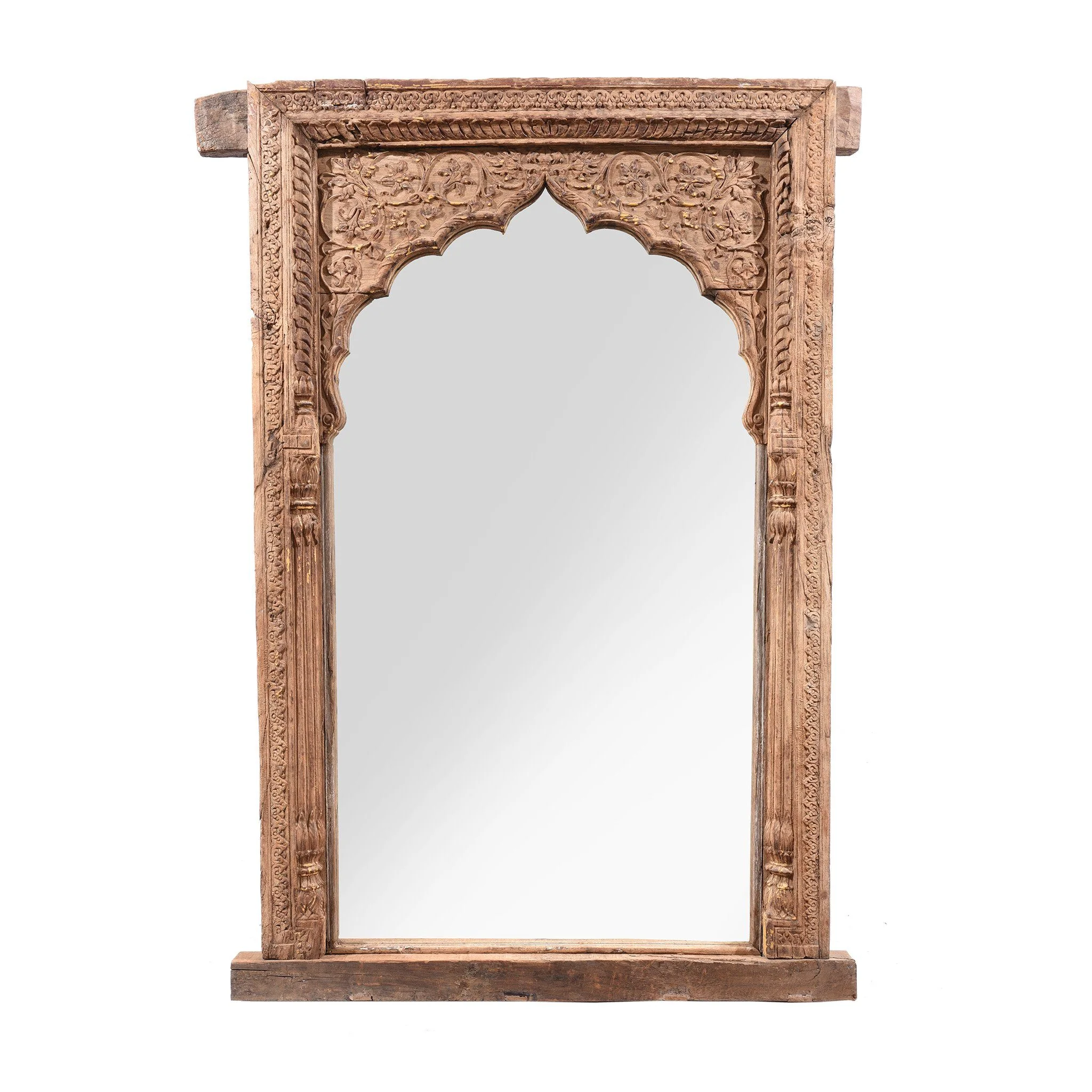 Carved Indian Mughal Window Shutter From Punjab - 18thC