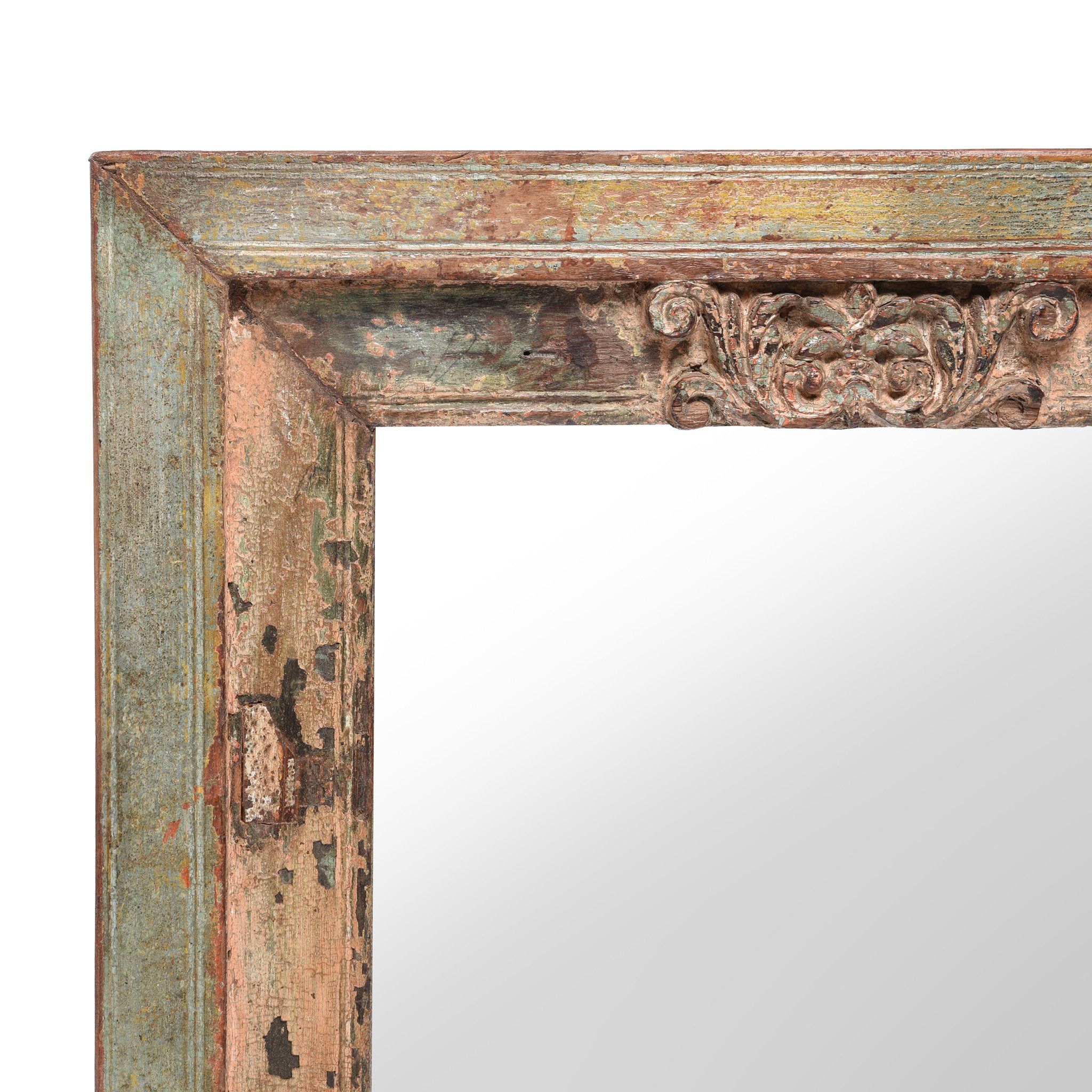 Mirror Made From An Old Painted Teak Window - 18thC - Image 2