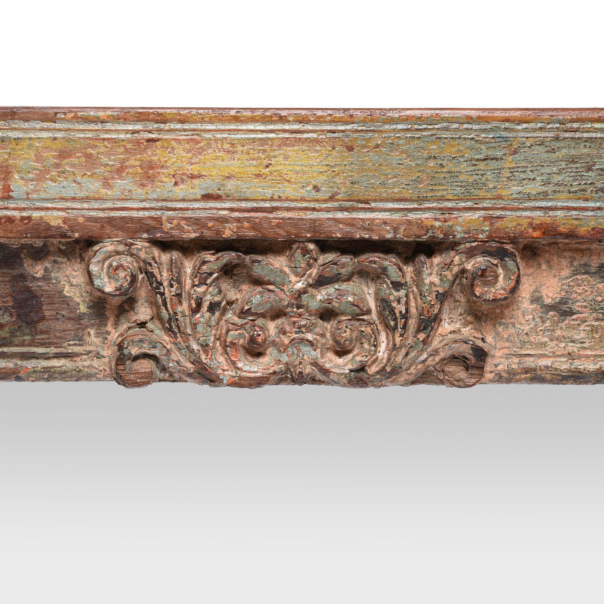 Mirror Made From An Old Painted Teak Window - 18thC - Image 4