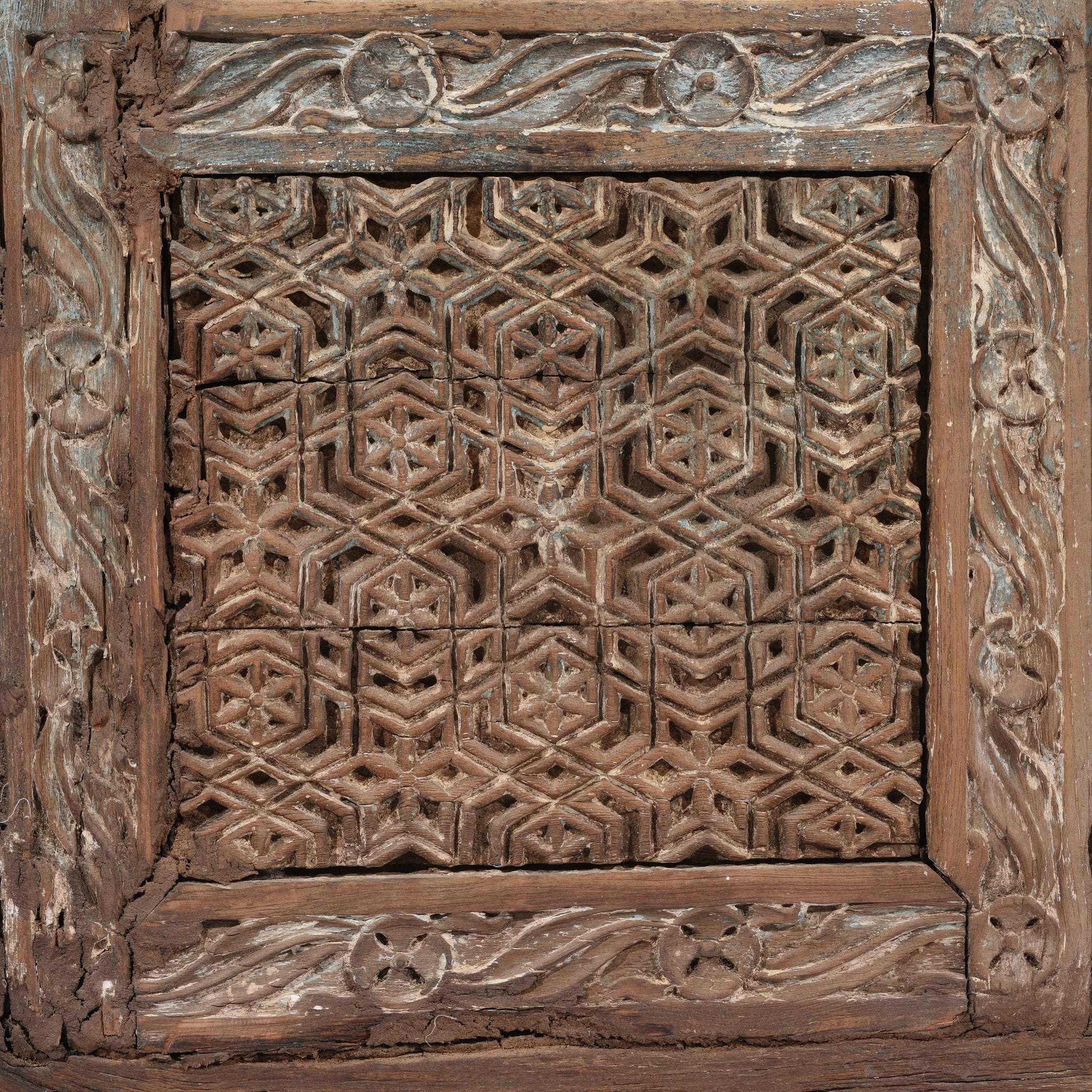 Painted Mirror Made From Old Window - 19thC - Image 6