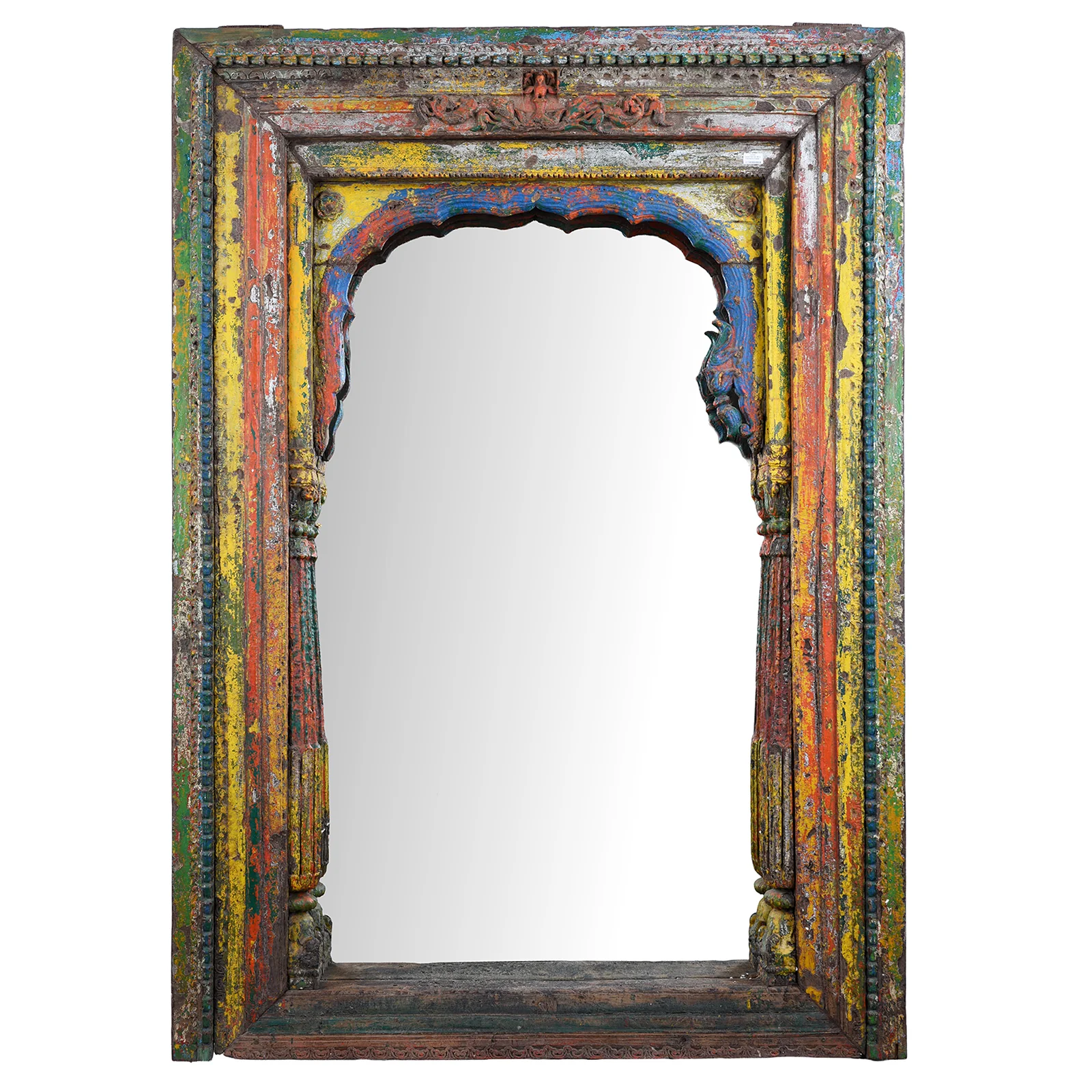 Painted Door Mirror From Andhra Pradesh - 19th Century - Image 3