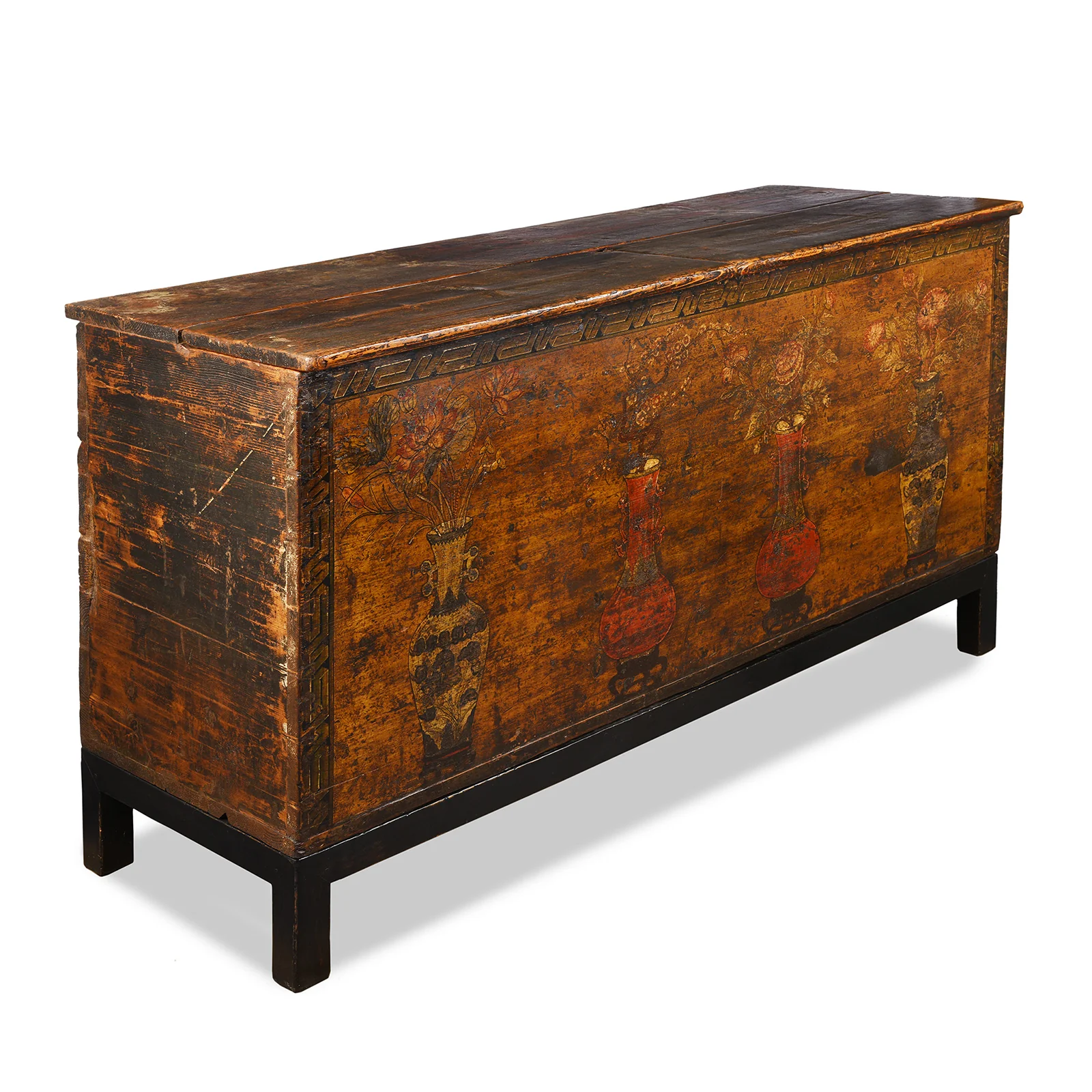 Painted Mongolian Chest On Stand - 19th Century - Image 4