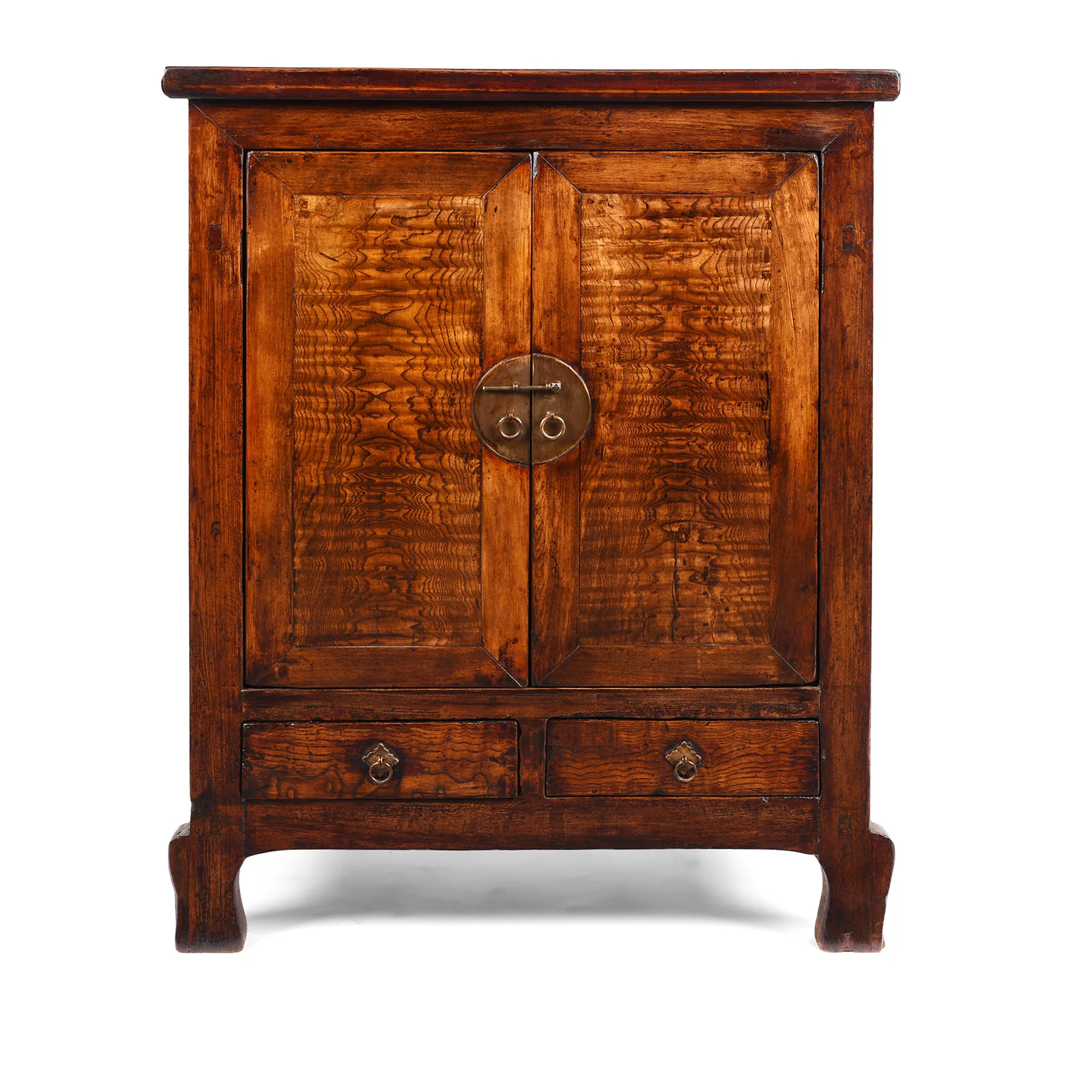 Mulberry & Walnut Chinese Cabinet From Gansu - 19thC
