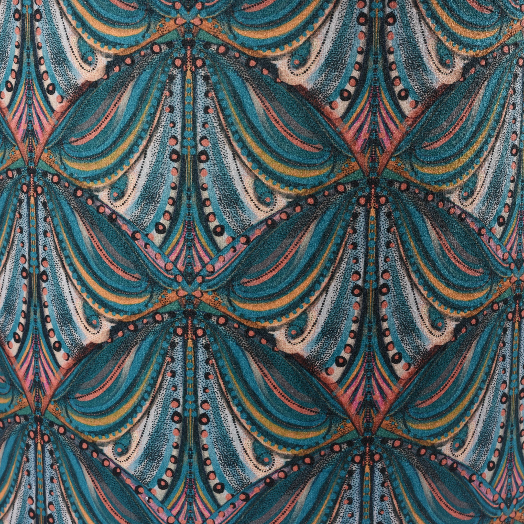 Teal Mumbai Deco Velvet Drum Shade - Image 6