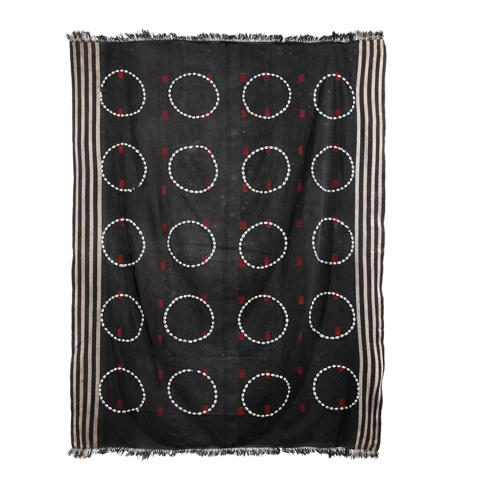 Naga Warrior Shawl With Cowrie Shell Circles - Ca 1930's
