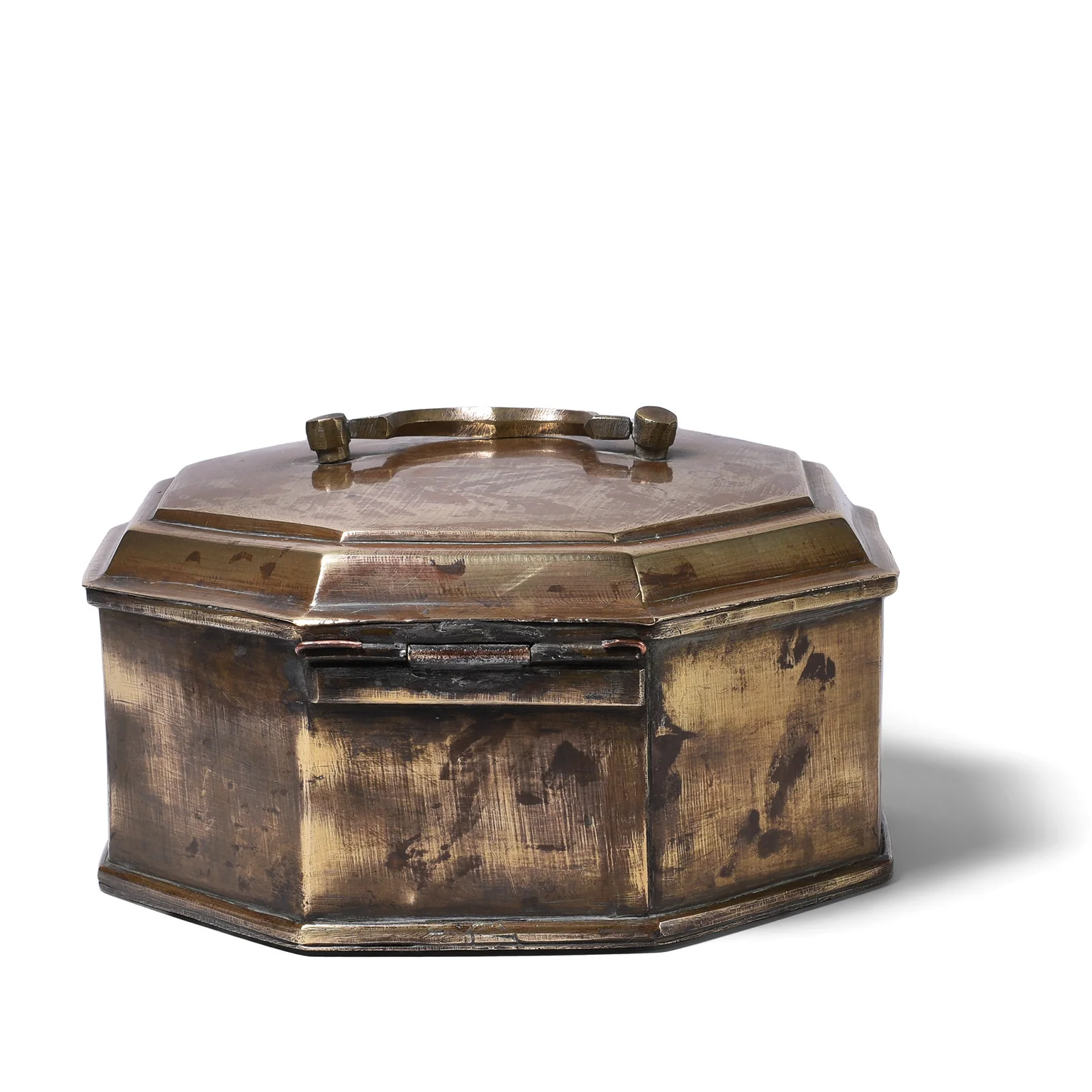 Indian Octagonal Brass Betel Nut Box - Circa 1920 - Image 4