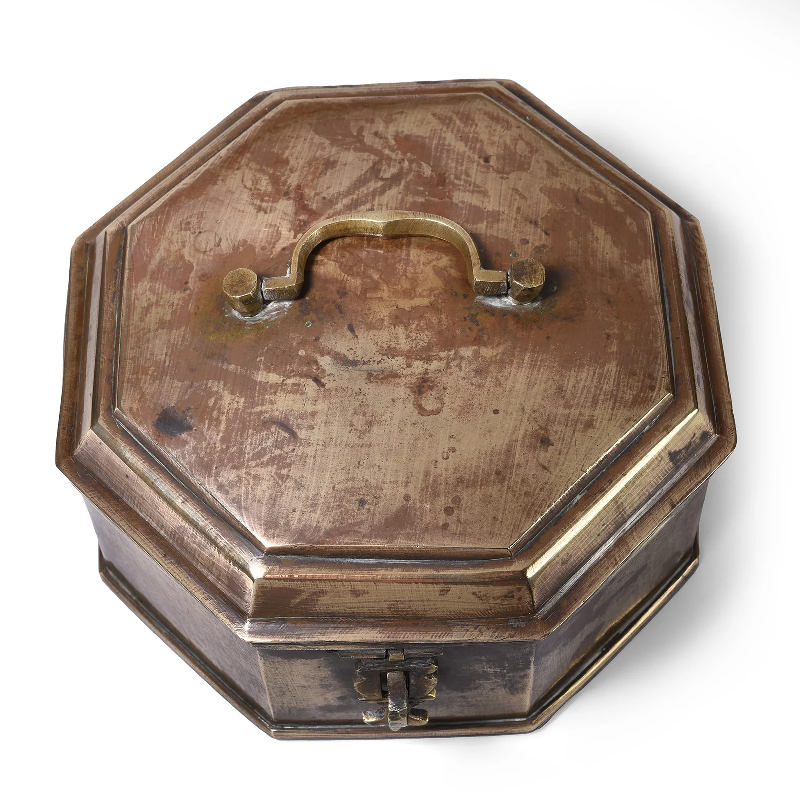 Indian Octagonal Brass Betel Nut Box - Circa 1920 - Image 5