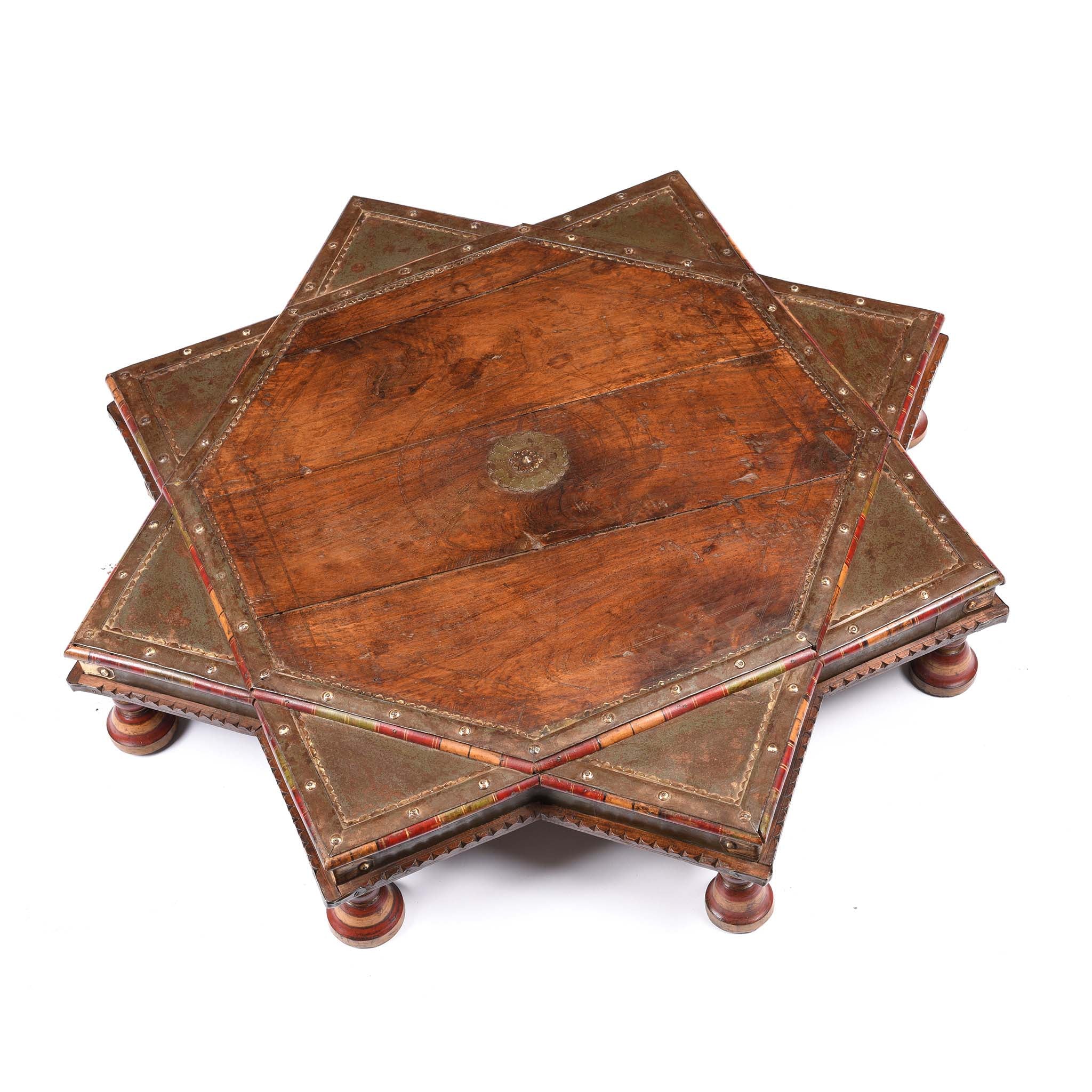 Octagonal Bajot Low Prayer Table From Rajasthan - 19th Century - Image 3