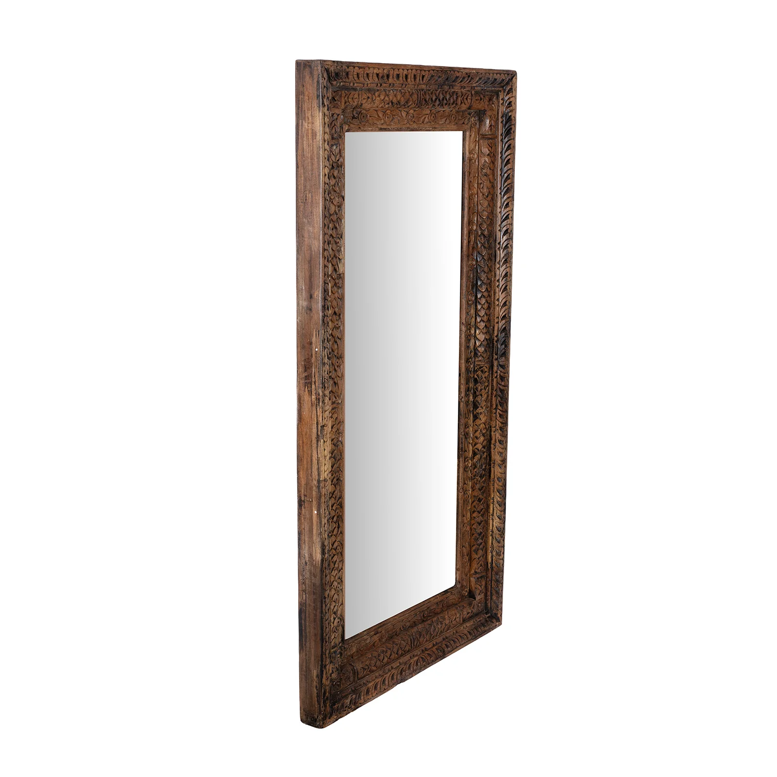 Carved Mirror Made From Old Architectural Teak - Image 5