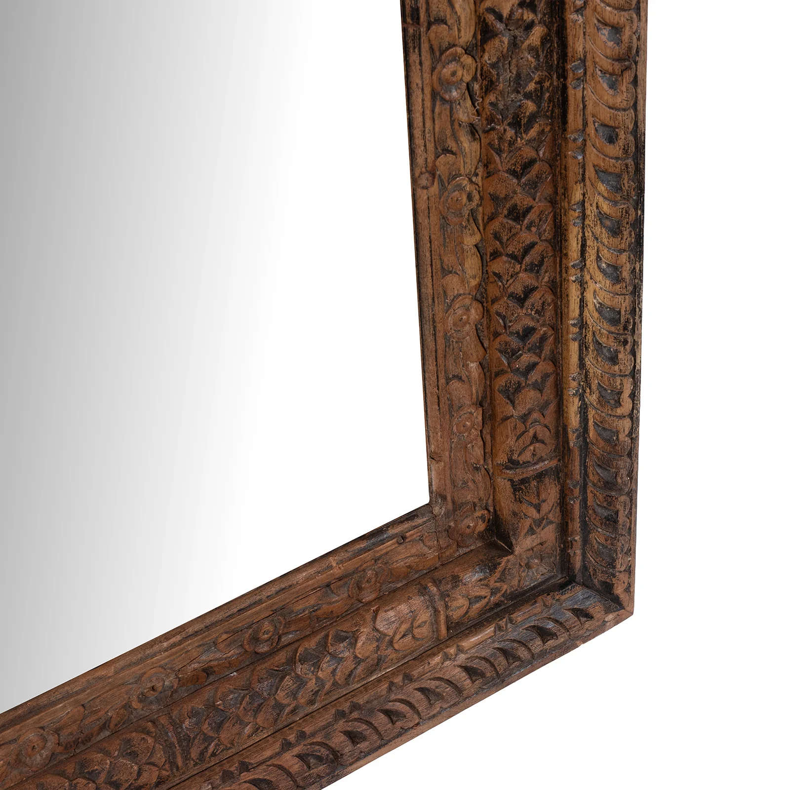 Carved Mirror Made From Old Architectural Teak - Image 6