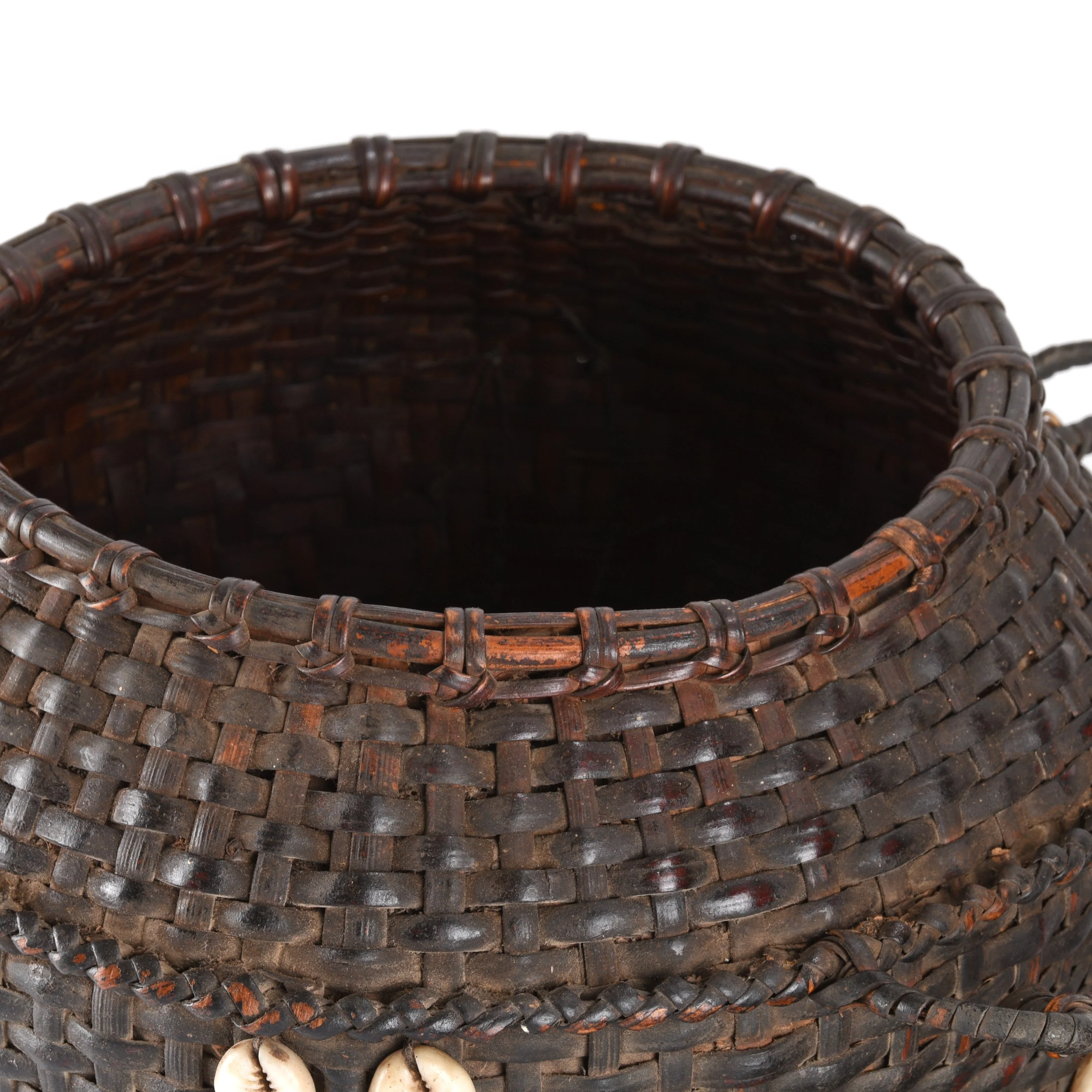 Cowrie Decorated Tribal Basket From Nagaland - Ca 1930 - Image 3