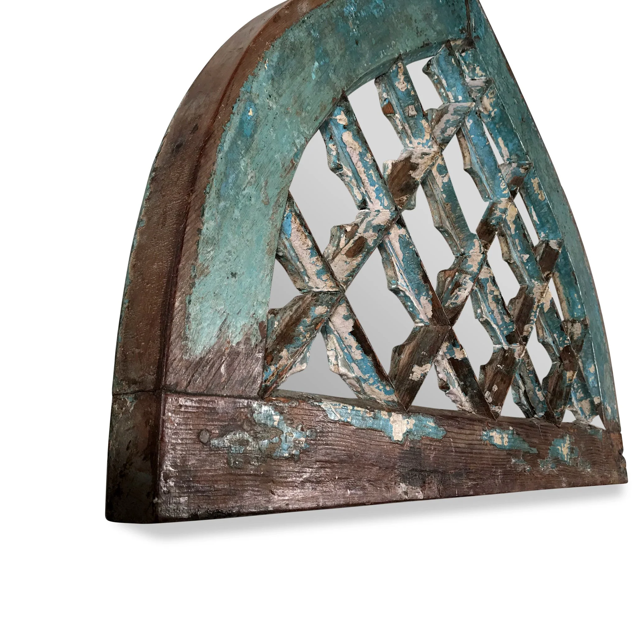 Mirror Made From 19thC Painted Fanlight Window - Image 4