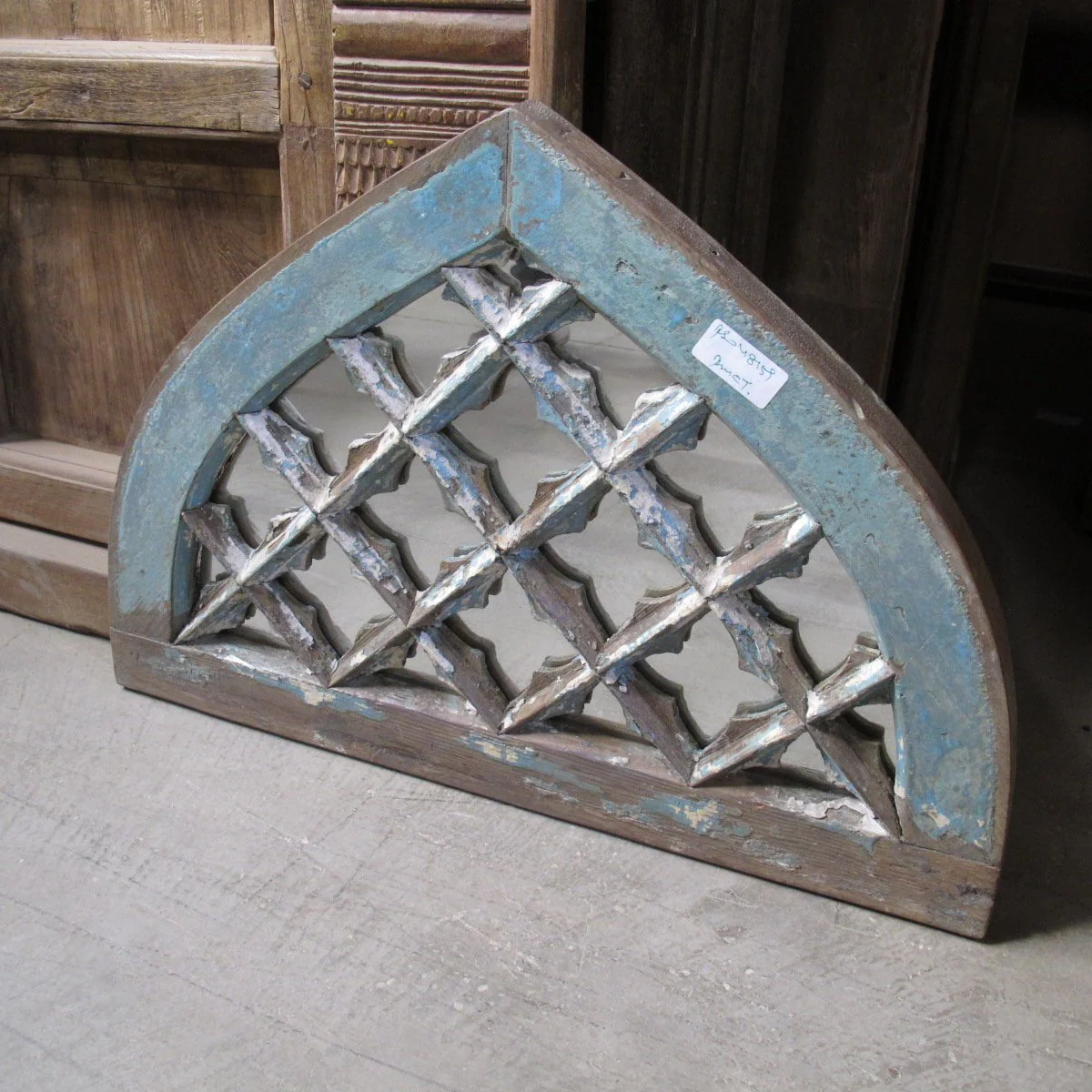 Mirror Made From 19thC Painted Fanlight Window - Image 5