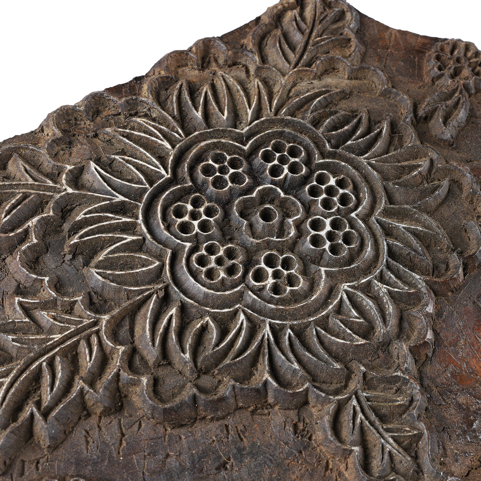 Old floral Textile Printing Block From Jaipur - Ca 1930 - Image 2