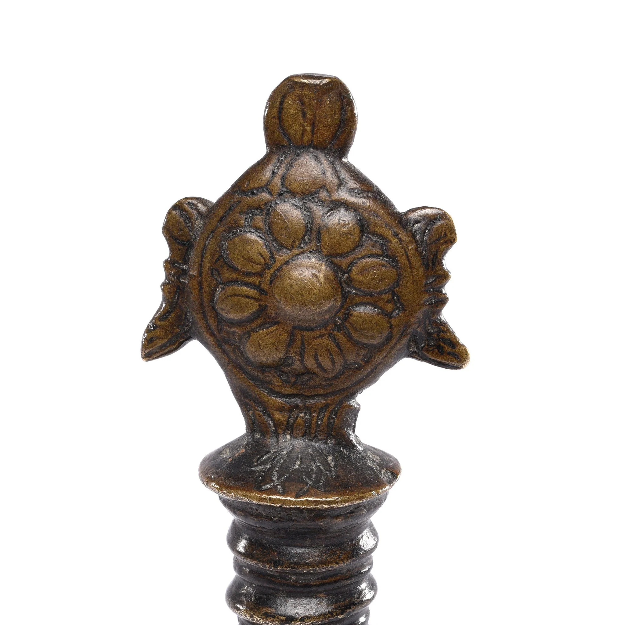 Old Brass Vishnu Puja Bell From North India - Late 19thC - Image 3
