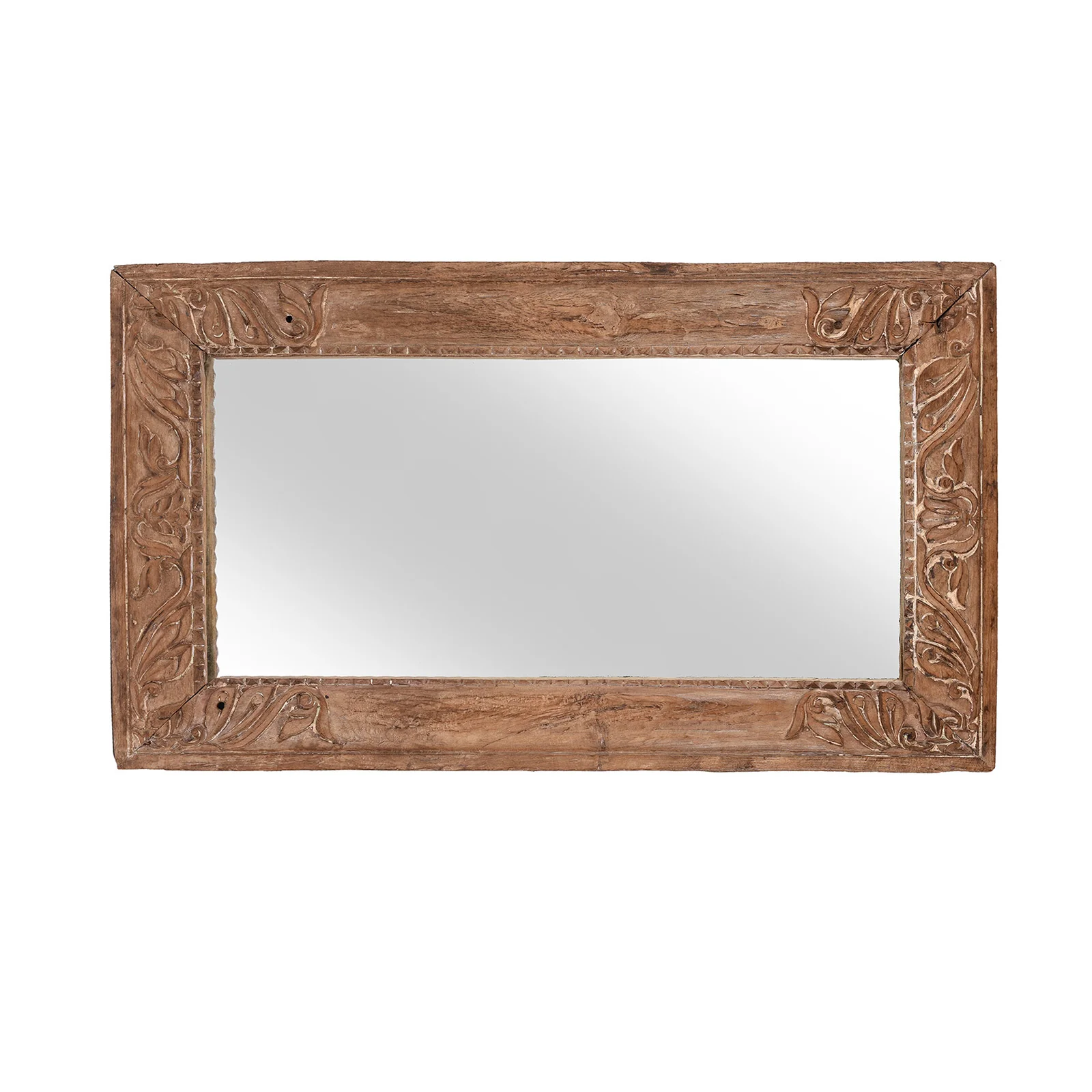 Old Indian Carved Teak Mirror From Gujarat - 19thC - Image 2
