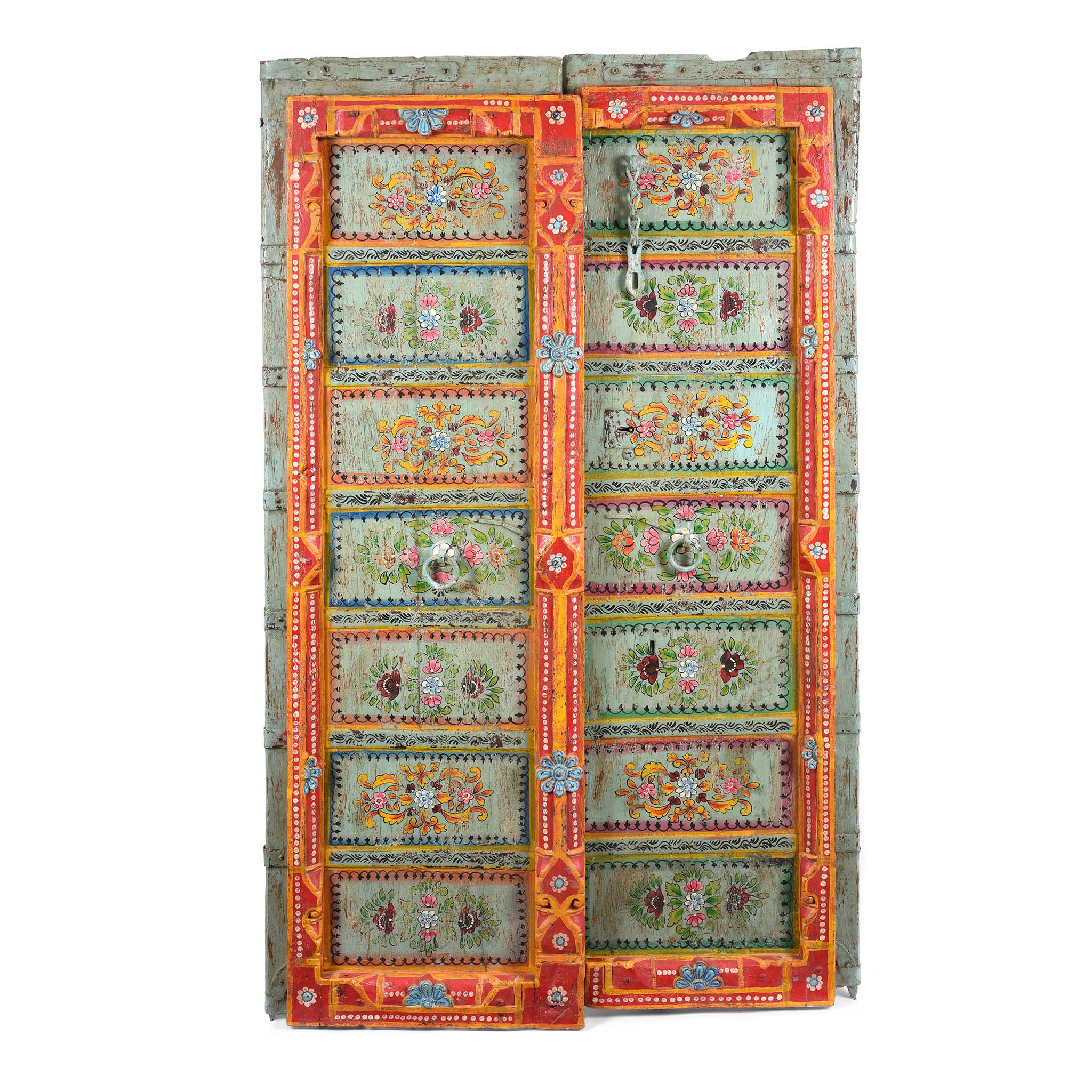 Old Indian Door With Later Painting - 19thC