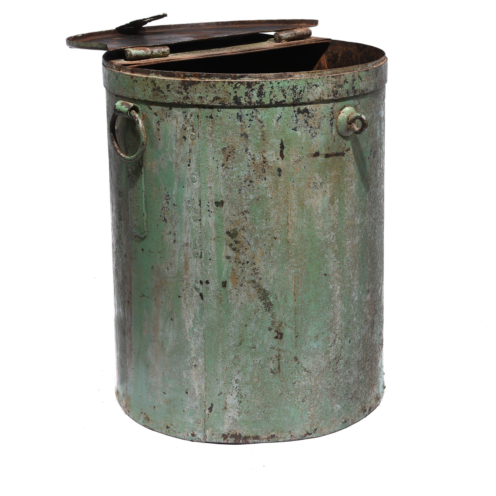 Green Painted Storage Bin From Rajasthan - Ca 1900 - Image 2