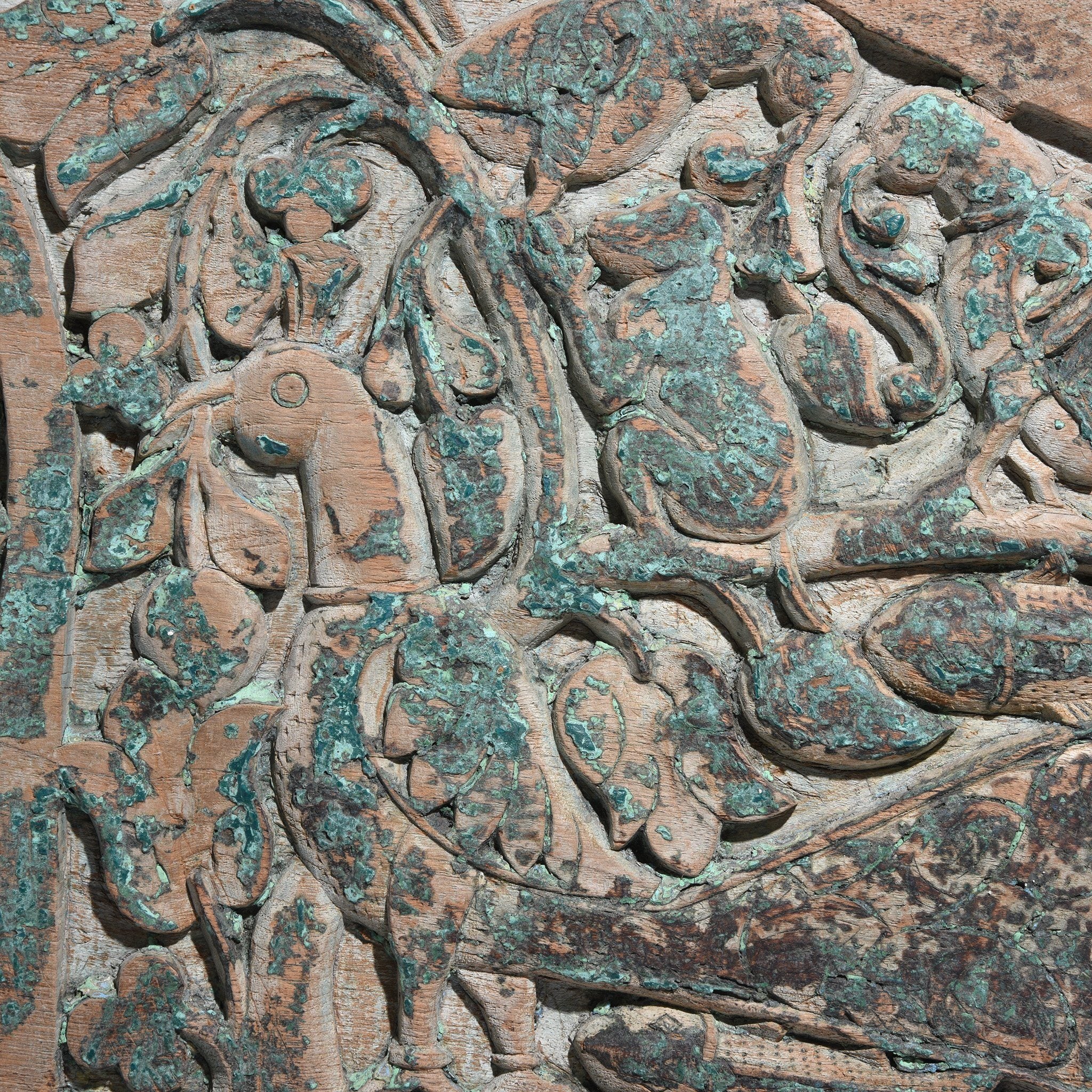 Carved Teak Krishna Lintel Panel From Andra Pradesh - 19thC - Image 3
