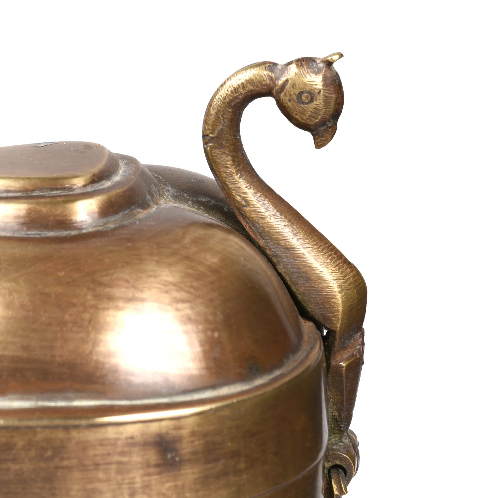 Old Peacock Shaped Brass Betelnut Box - Ca 1920 - Image 2