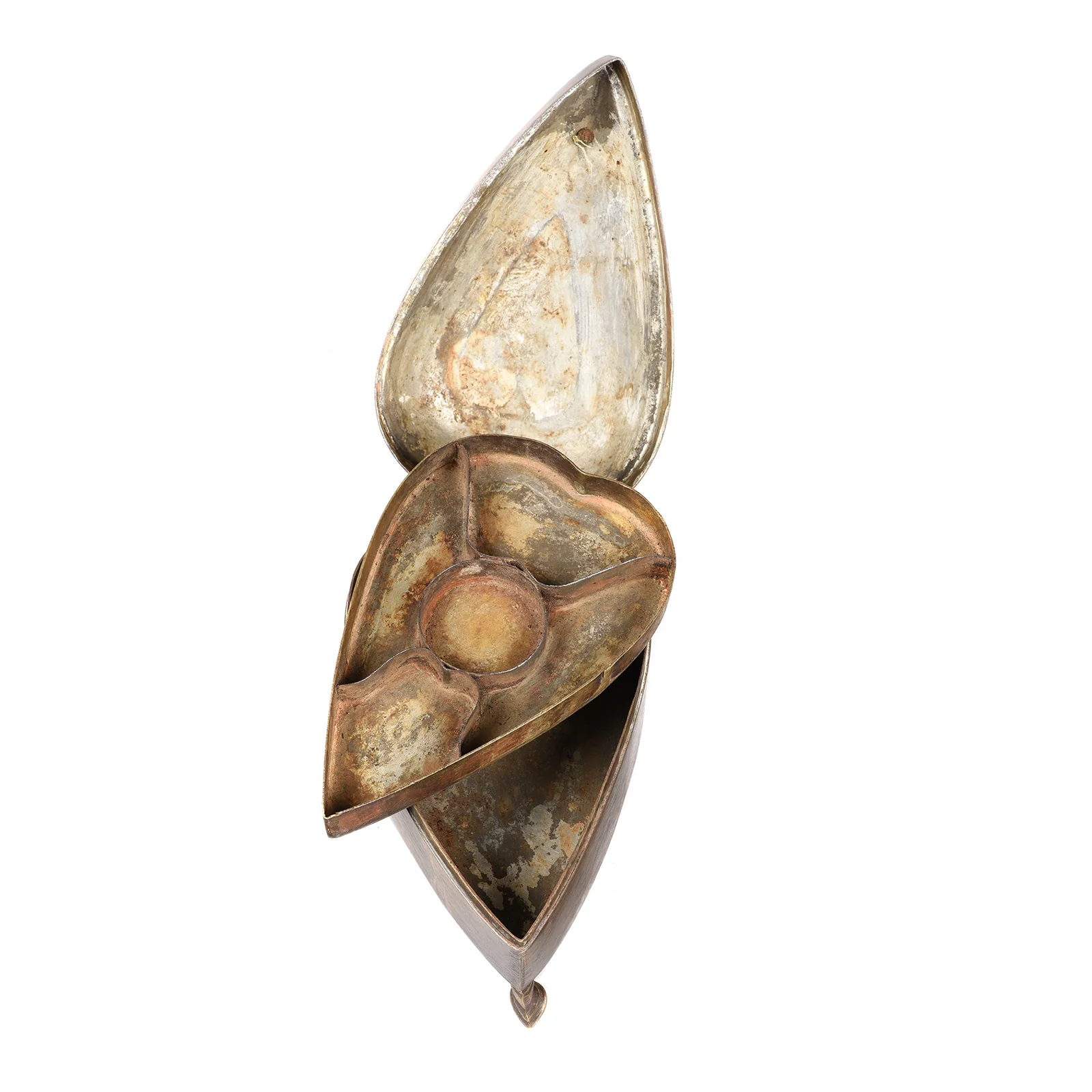 Old Peacock Shaped Brass Betelnut Box - Ca 1920 - Image 4